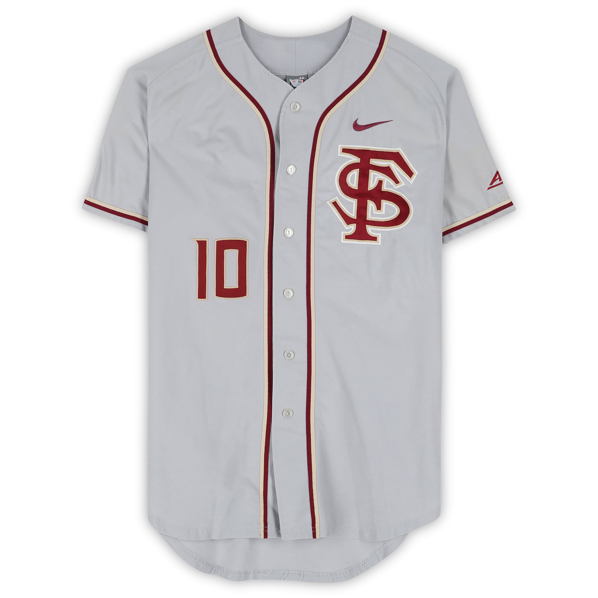 Taylor Walls Florida State Seminoles Player-Issued #10 Gray Jersey from the Baseball Program - Size 46