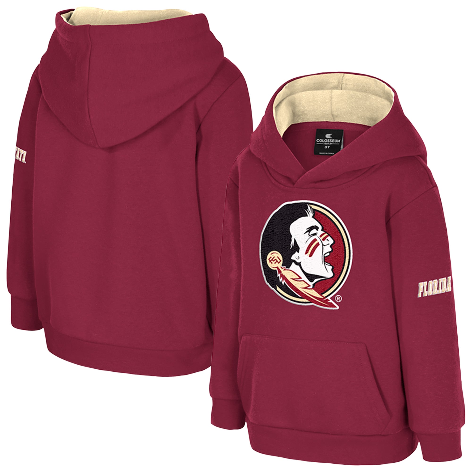 Toddler Colosseum  Garnet Florida State Seminoles Big Logo Fleece Pullover Hoodie