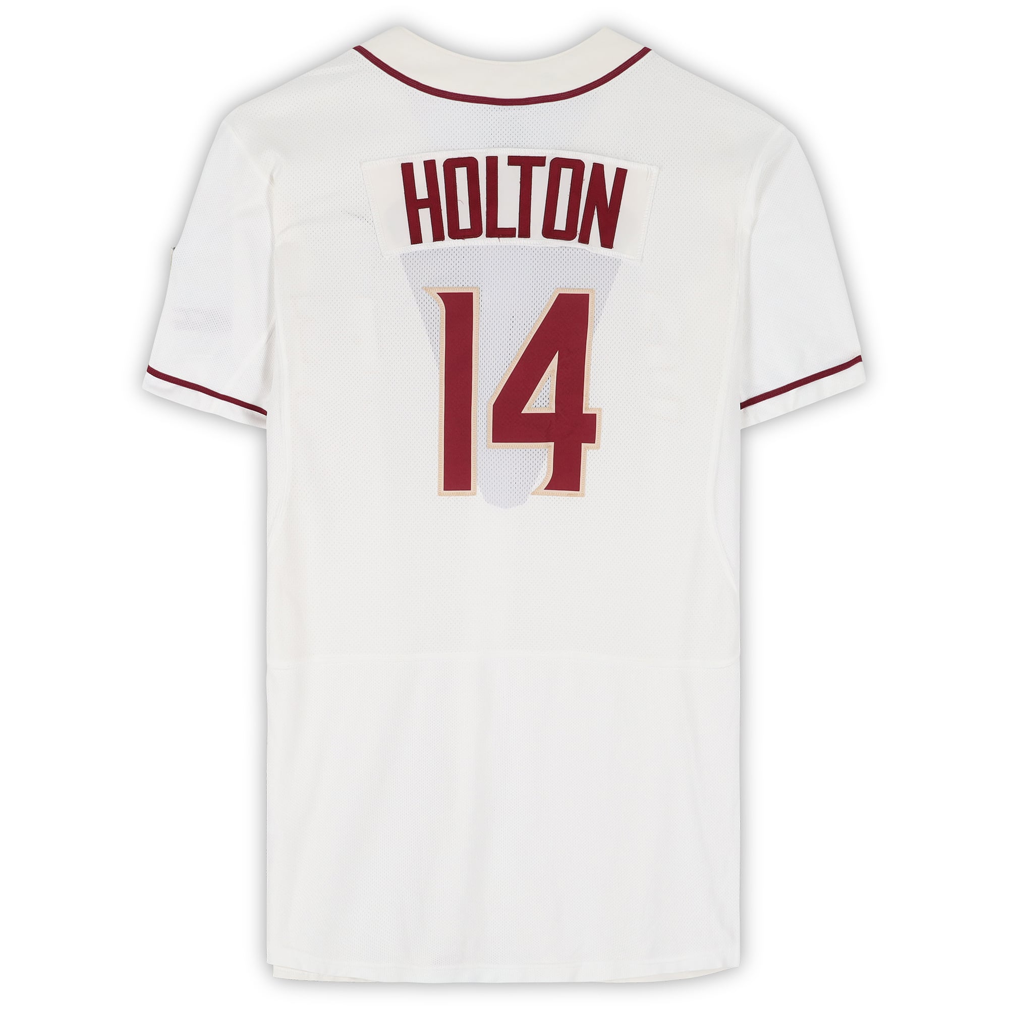 Maillot blanc n° 14 de Tyler Holton, joueur des Florida State Seminoles, lors des College World Series 2017 - Taille 46