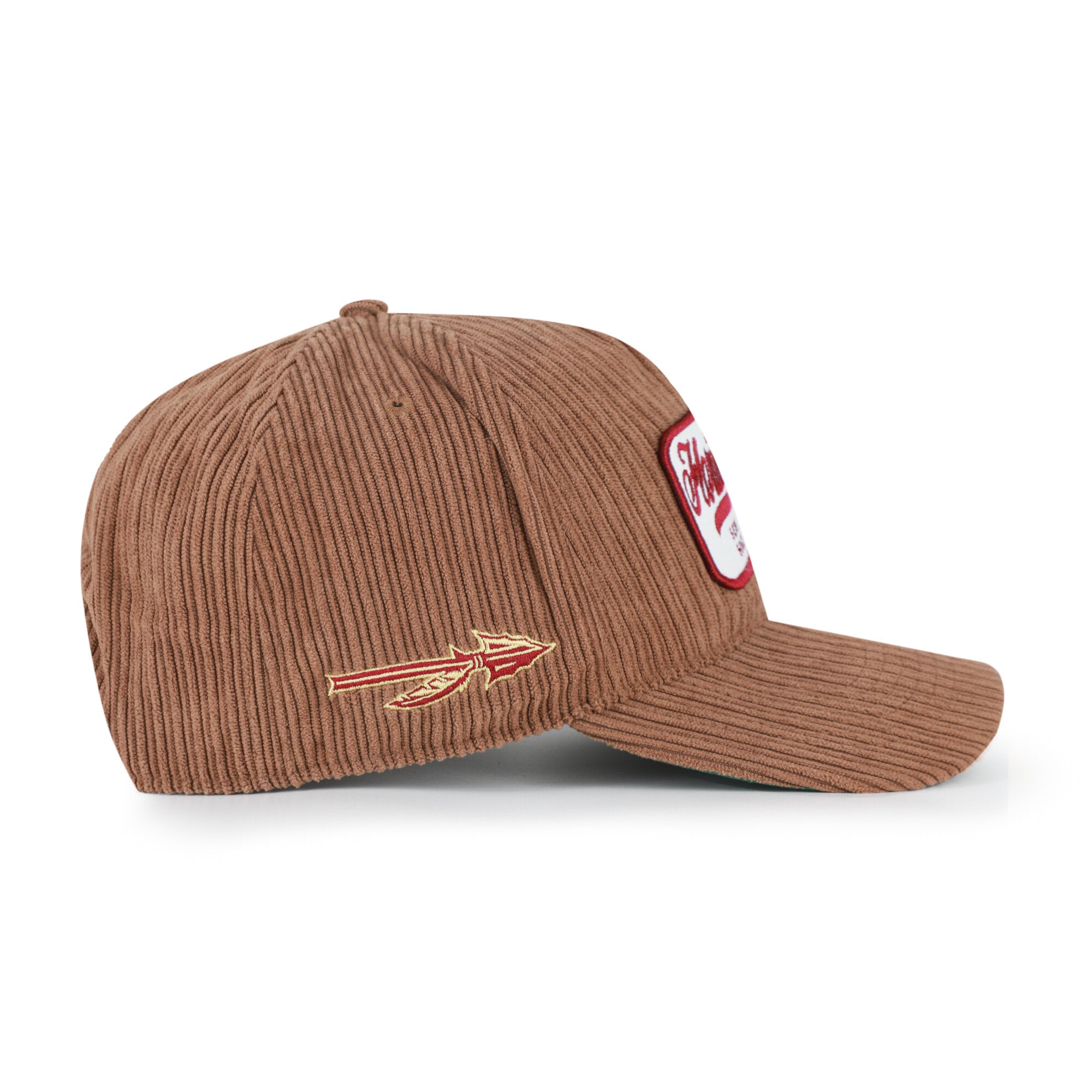 Chapeau unisexe marron Florida State Seminoles en velours côtelé à patchs et à fixation réglable