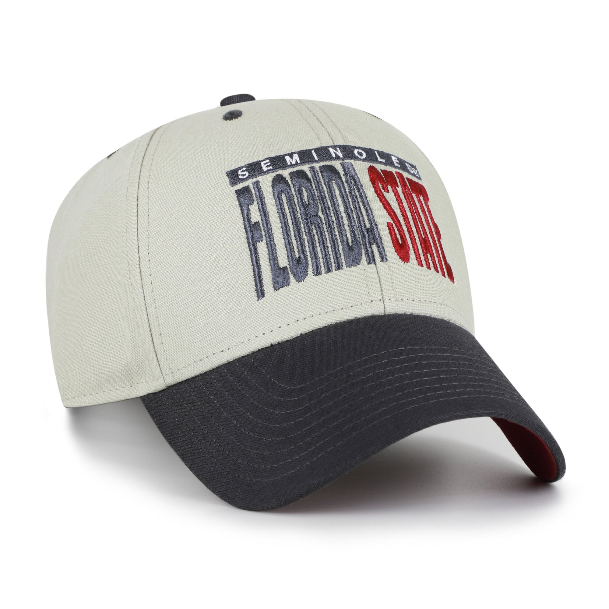 Casquette unisexe ajustable '47 grise/noire Florida State Seminoles, inscription demi-bloc MVP