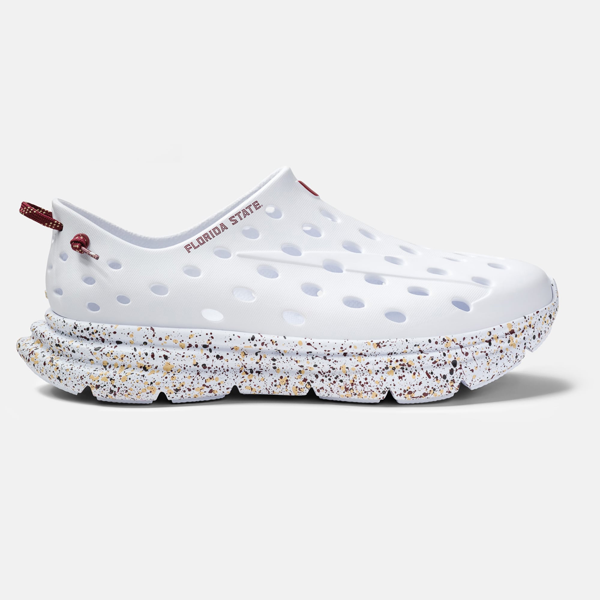 Chaussures unisexes Kane Footwear blanches à pois, motif Florida State Seminoles