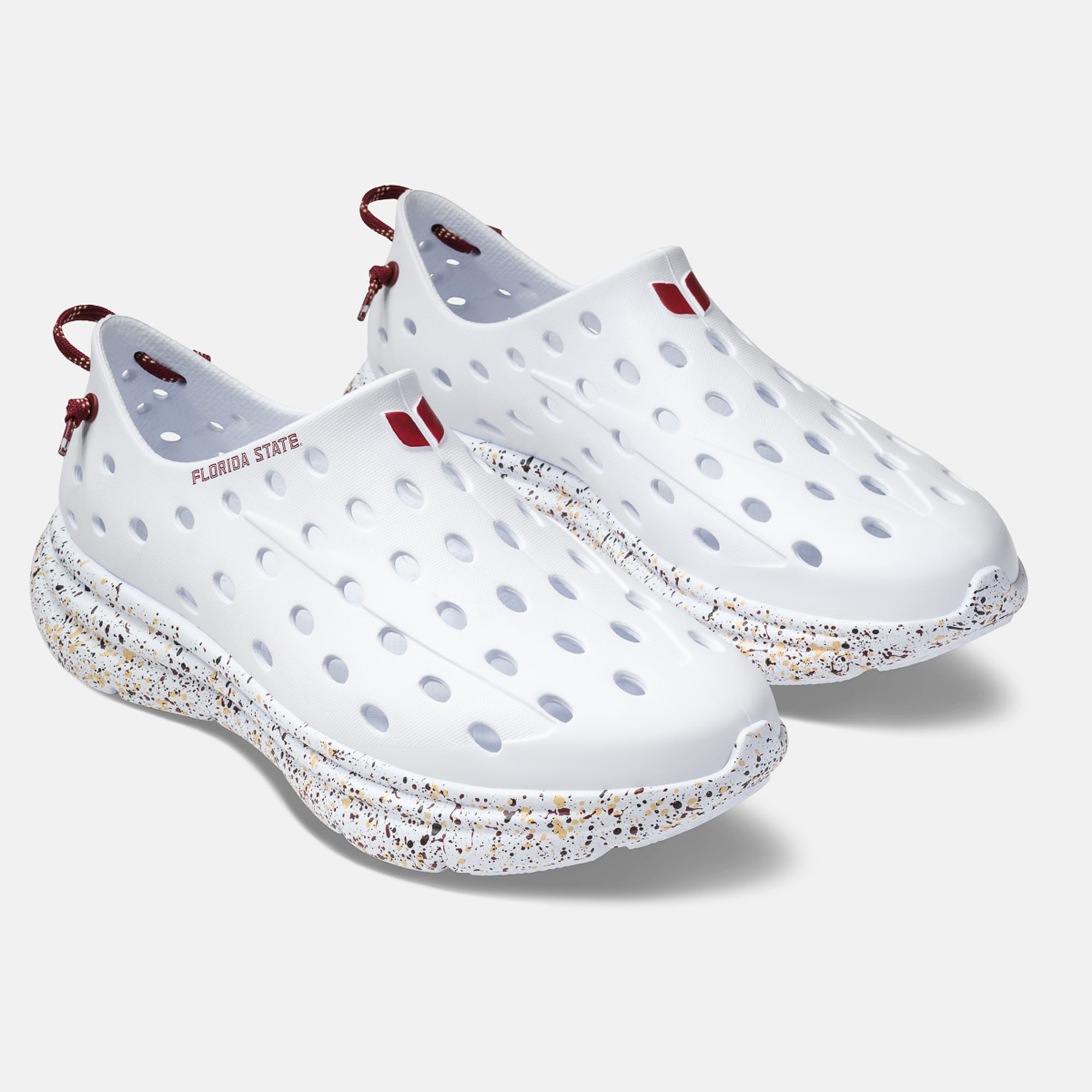 Chaussures unisexes Kane Footwear blanches à pois, motif Florida State Seminoles