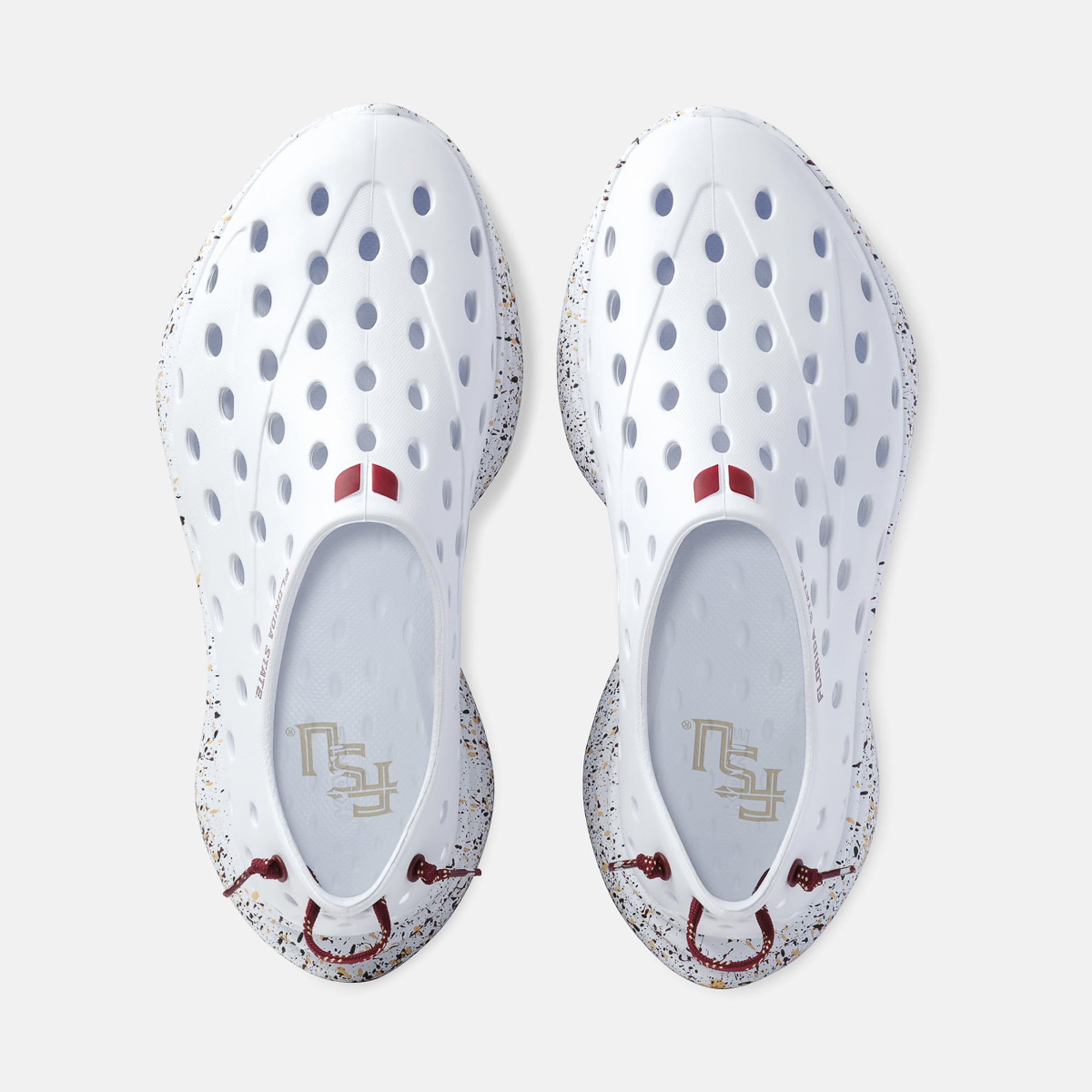 Chaussures unisexes Kane Footwear blanches à pois, motif Florida State Seminoles