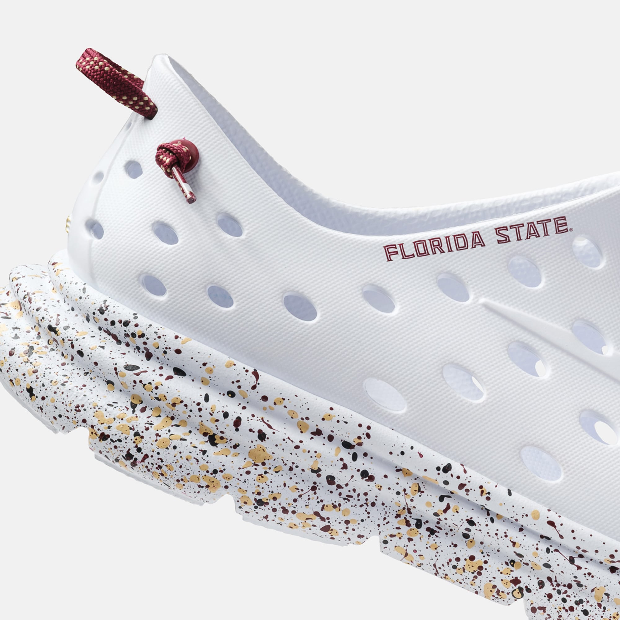 Chaussures unisexes Kane Footwear blanches à pois, motif Florida State Seminoles