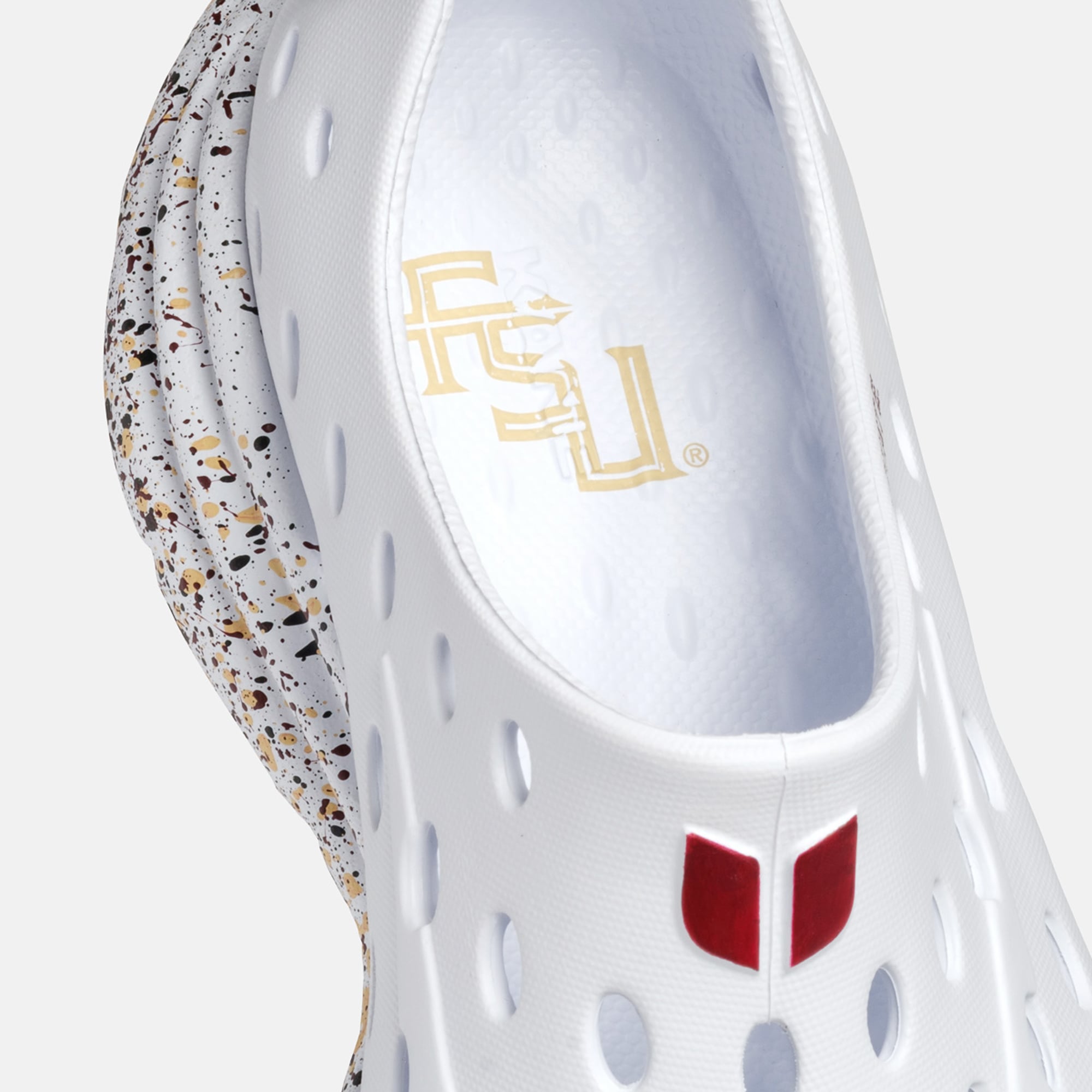 Chaussures unisexes Kane Footwear blanches à pois, motif Florida State Seminoles
