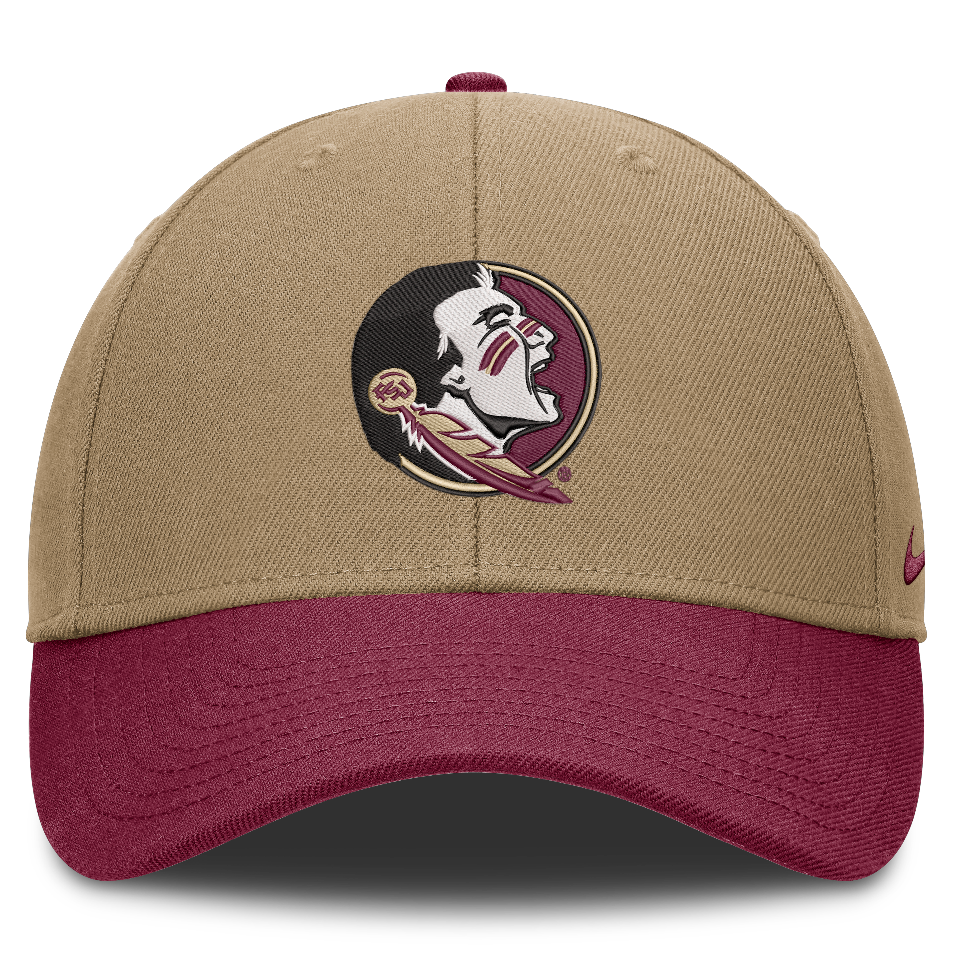 Casquette unisexe Nike beige/grenat Florida State Seminoles Primetime Rise Dri-FIT ajustable