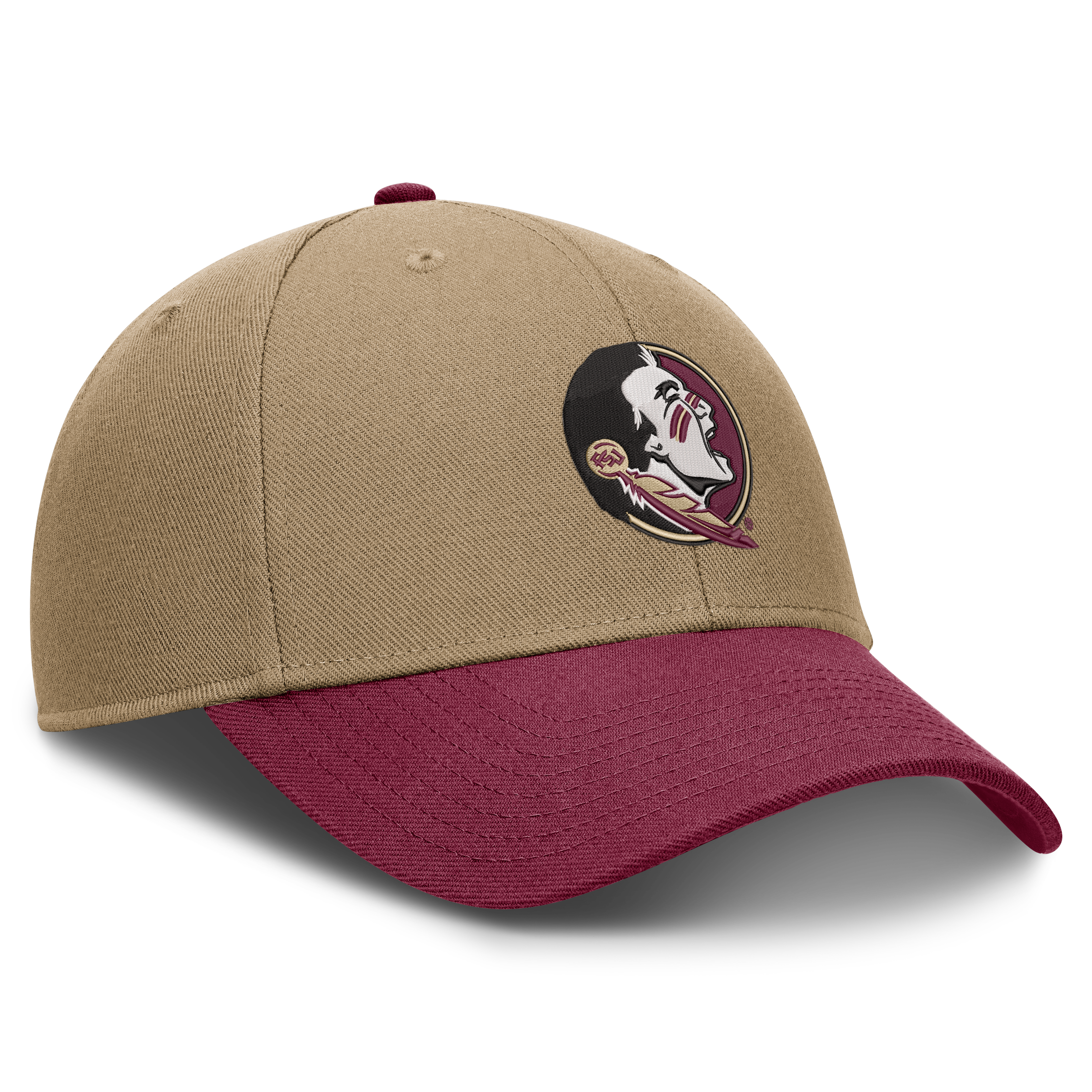Casquette unisexe Nike beige/grenat Florida State Seminoles Primetime Rise Dri-FIT ajustable
