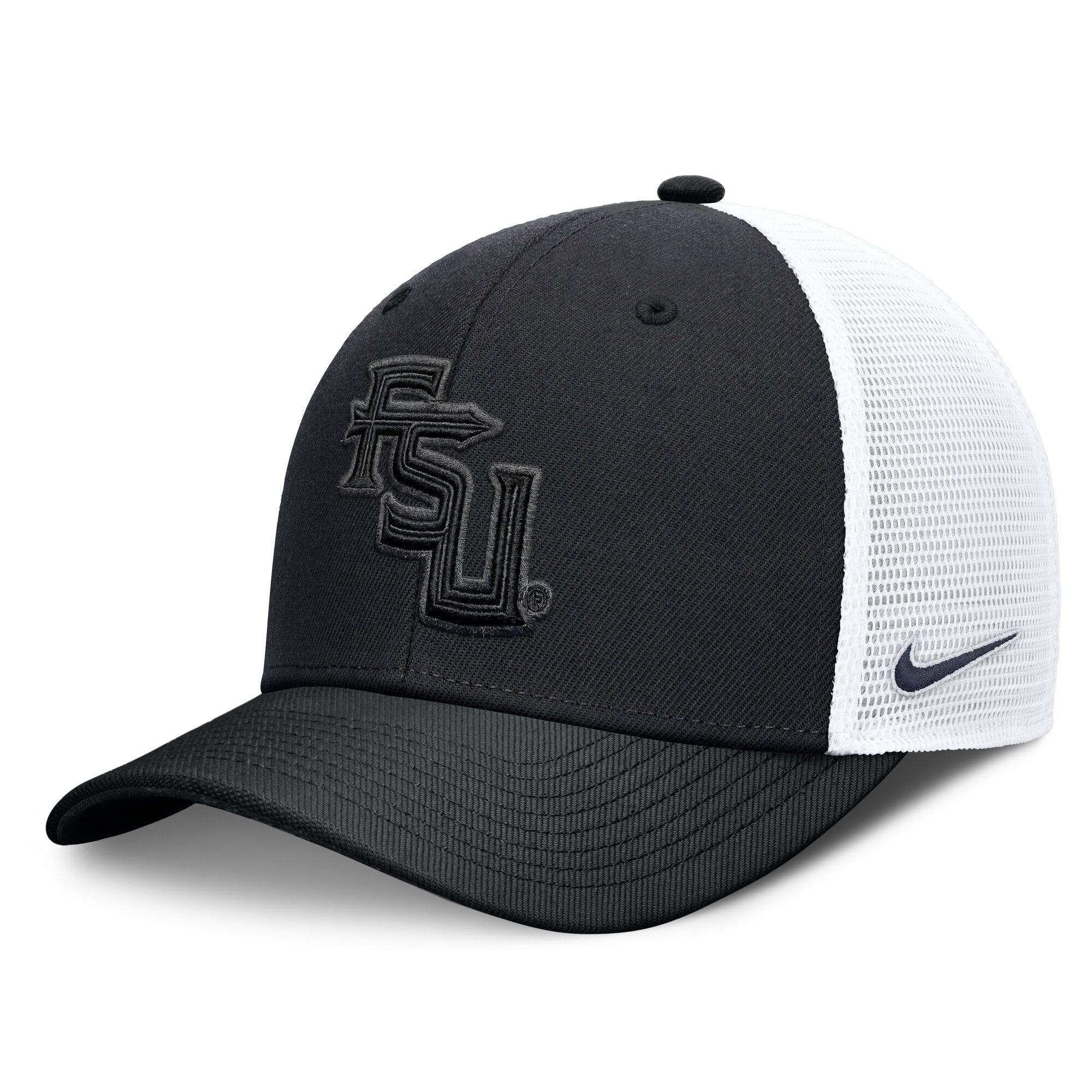 Casquette trucker unisexe Nike noire Florida State Seminoles Tonal Dri-FIT Rise ajustable