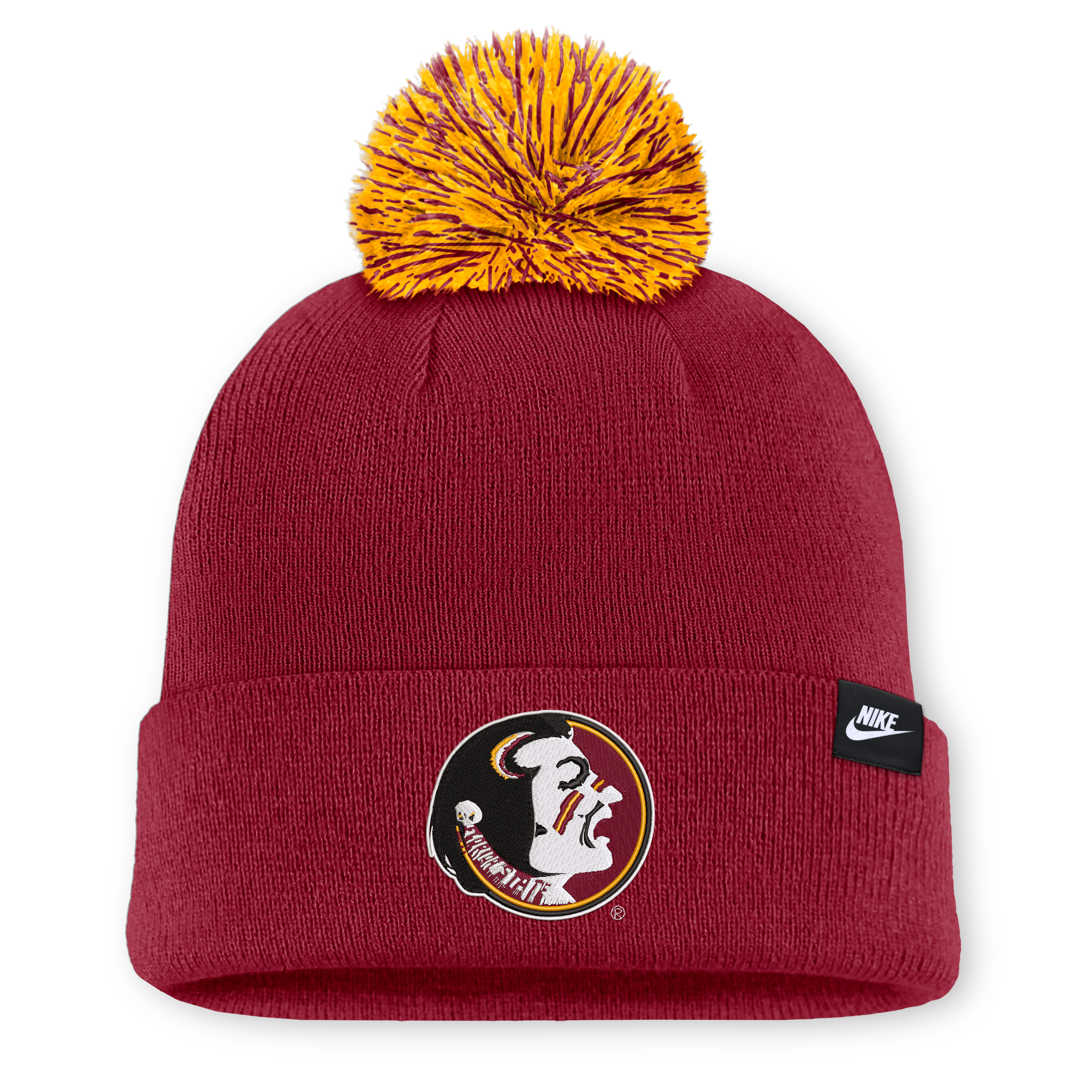 Bonnet unisexe Nike blanc à pompon avec logo des Florida State Seminoles et lettre