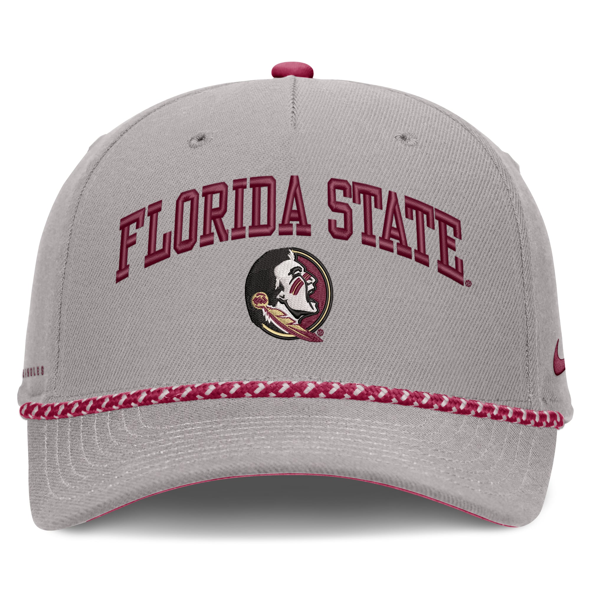 Casquette unisexe Nike grise Florida State Seminoles Primetime Rise Rope ajustable