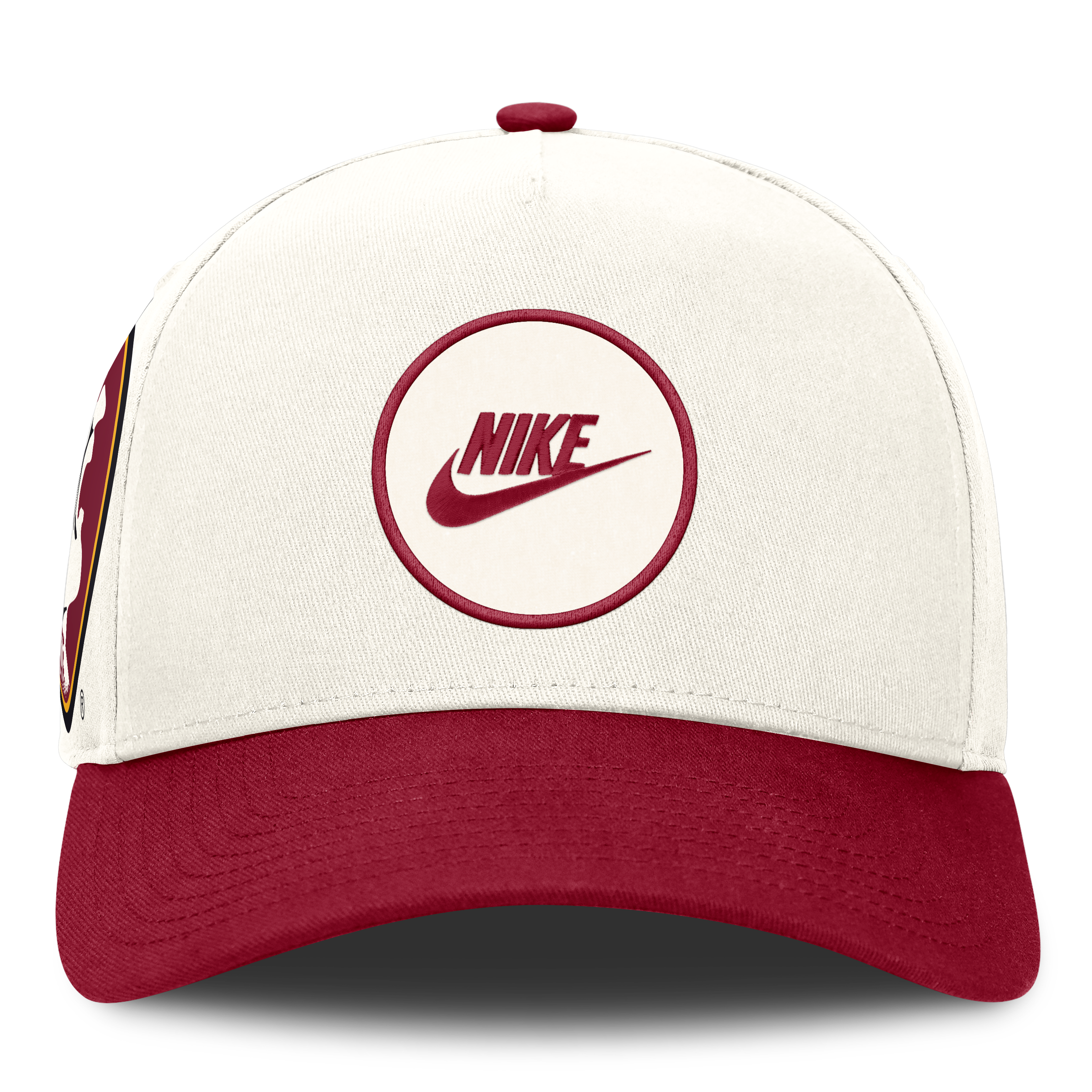 Casquette unisexe Nike blanche/grenat Florida State Seminoles Rise avec logo latéral et technologie Dri-FIT ajustable