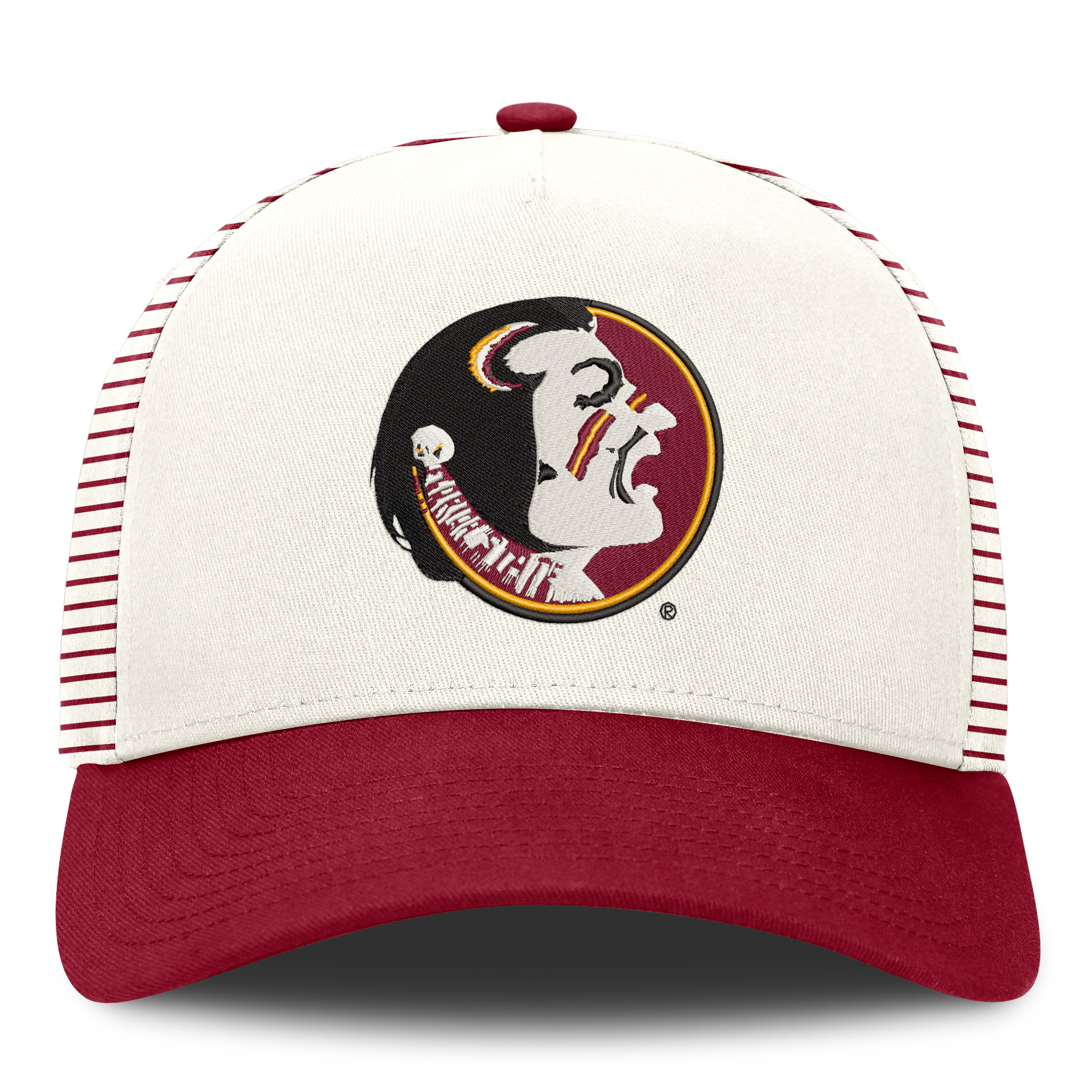 Casquette unisexe Nike blanche/grenat Florida State Seminoles Vault rayée à taille ajustable