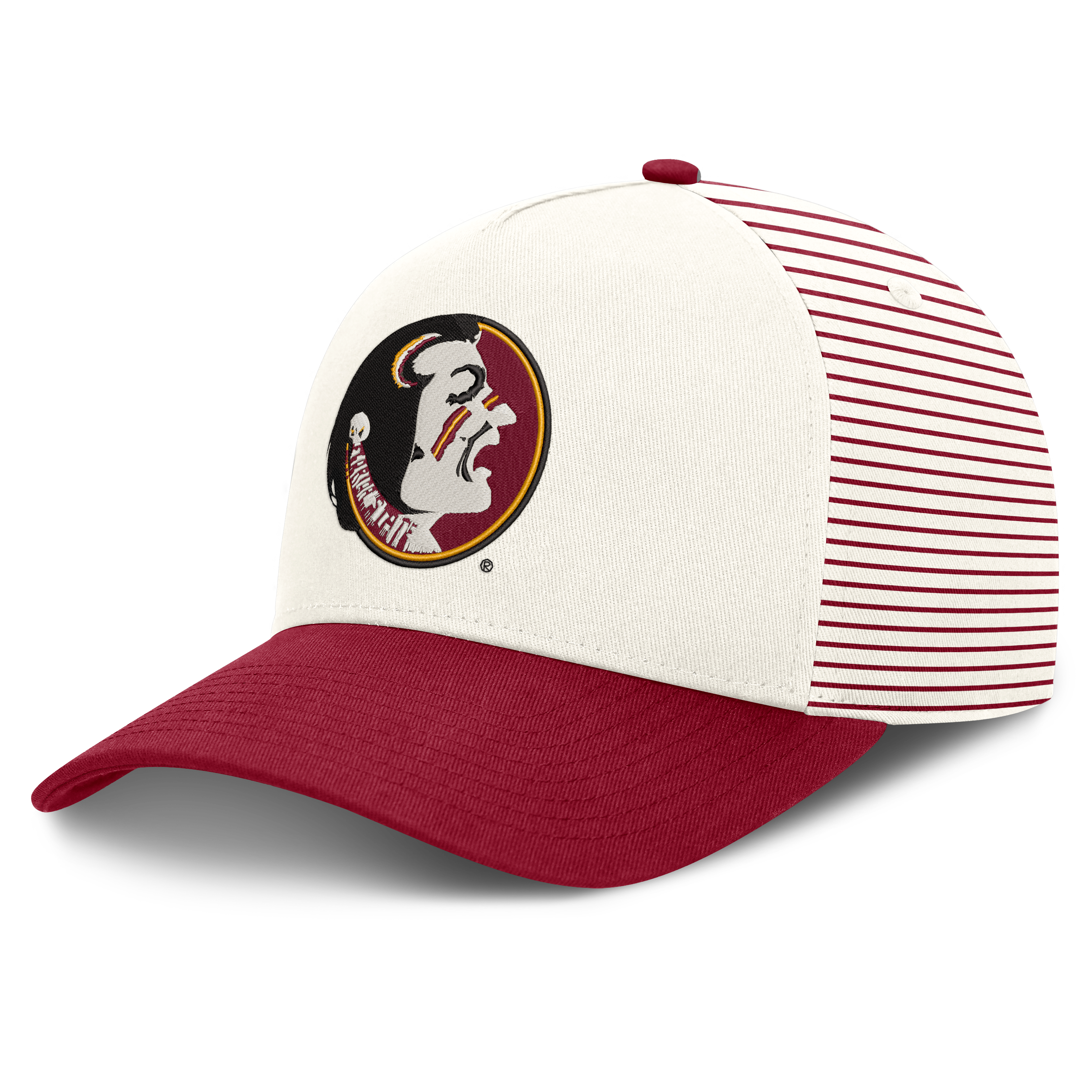Casquette unisexe Nike blanche/grenat Florida State Seminoles Vault rayée à taille ajustable
