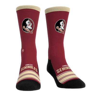  Florida State Seminoles Rock Em Unisex Gametime Stripe Crew Socks - Garnet