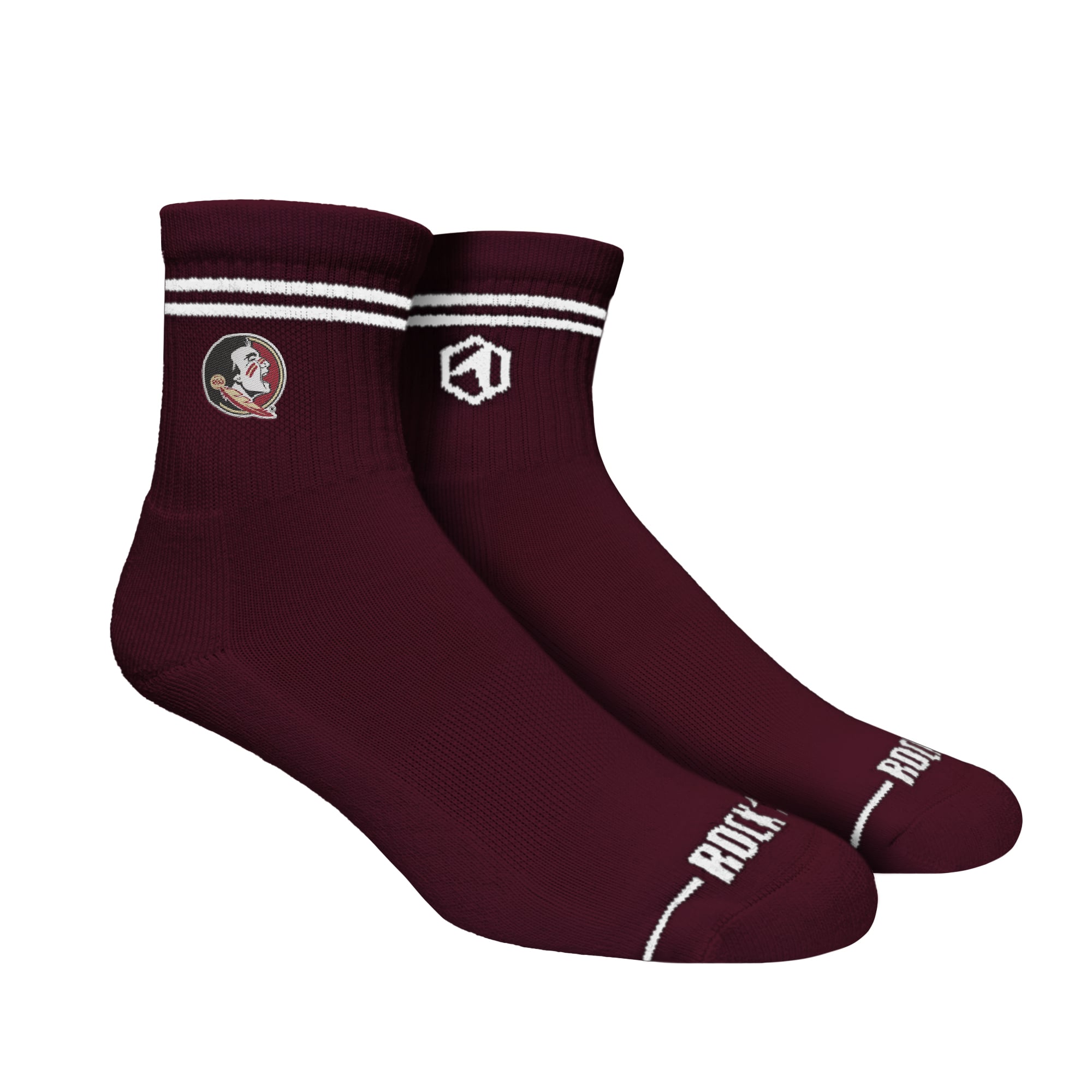 Unisex Rock Em Socks Florida State Seminoles Casual Stripe Quarter-Length