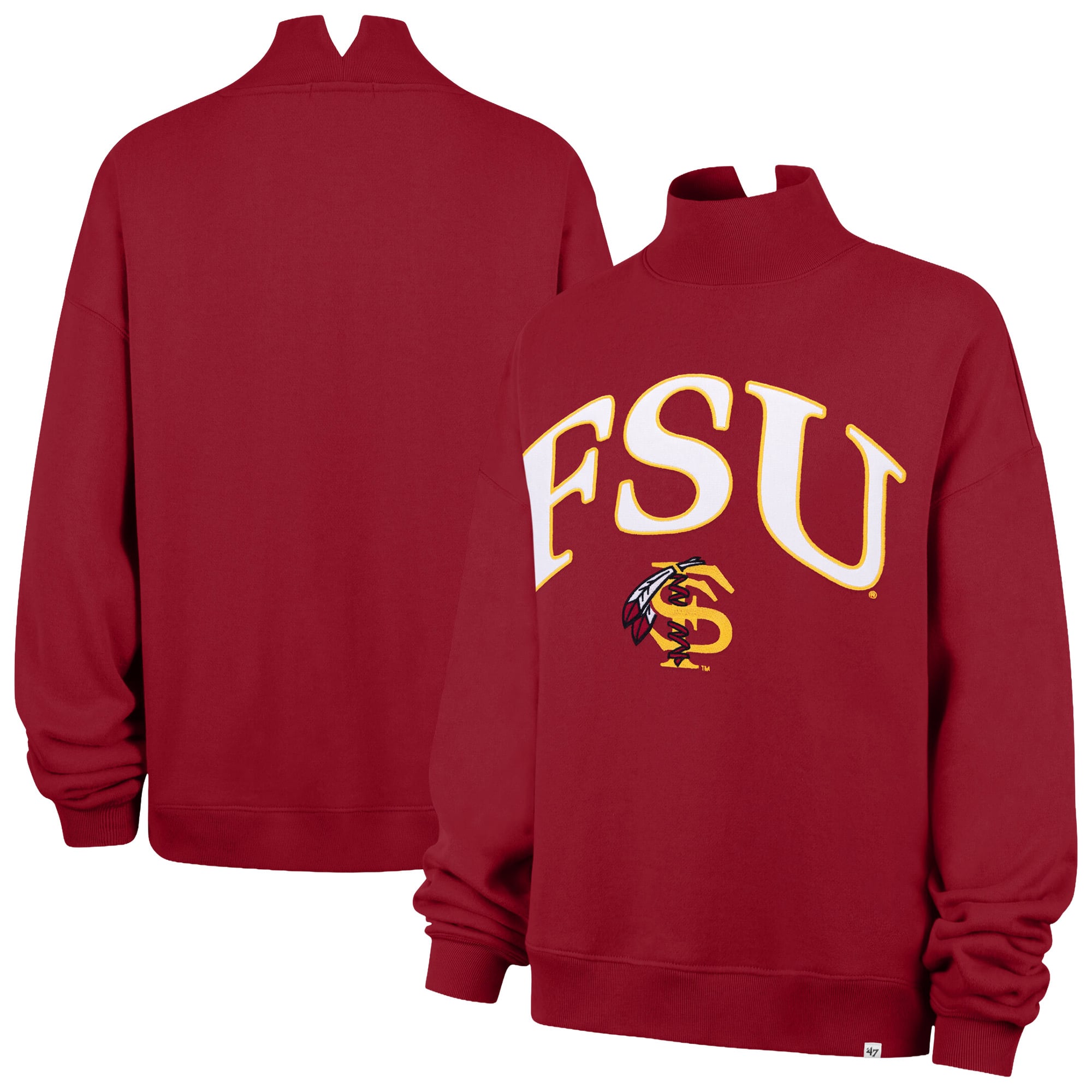 Sweat-shirt à col montant grenat Florida State Seminoles pour femmes, modèle 47