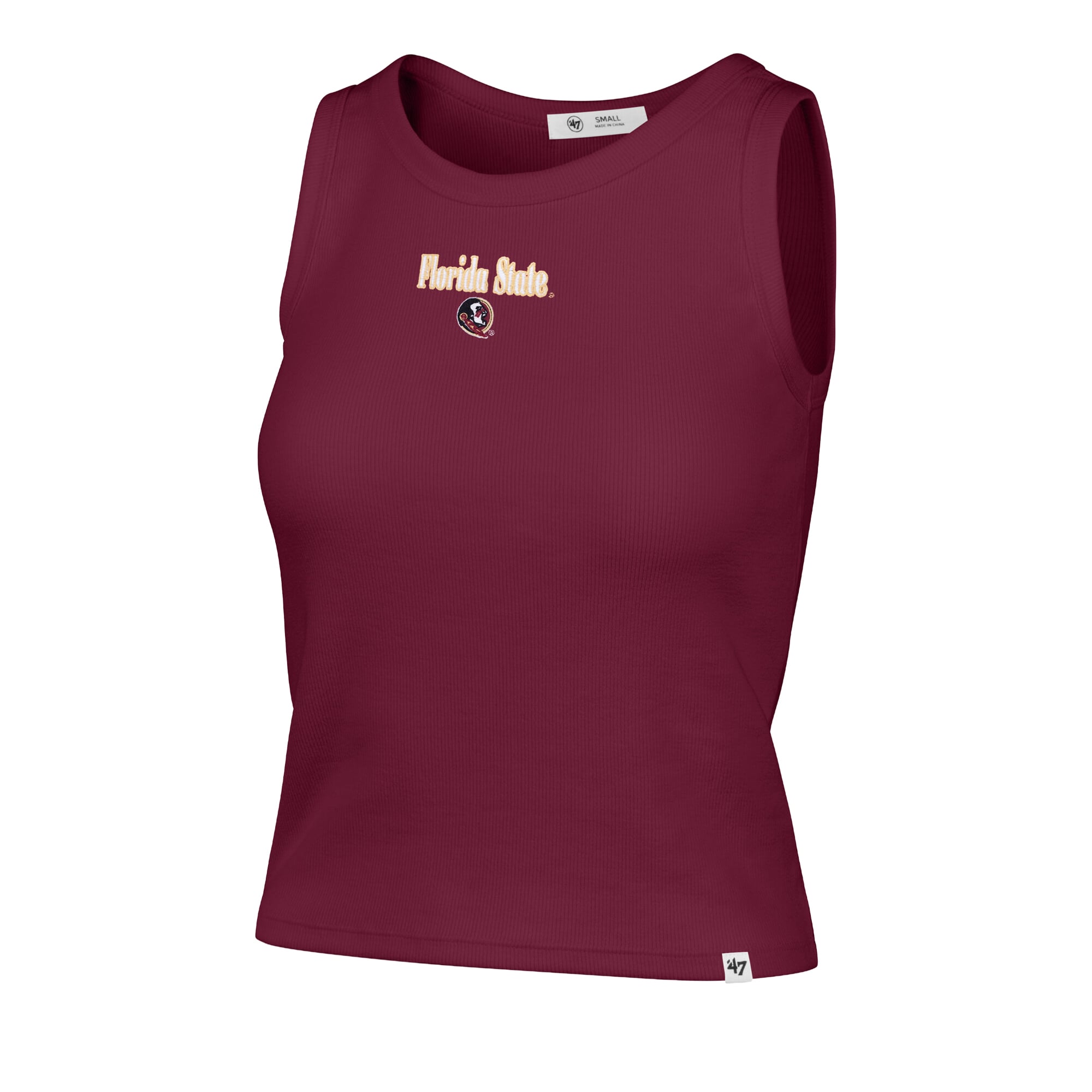 Débardeur côtelé à coupe droite pour femme, modèle 47 grenat Florida State Seminoles