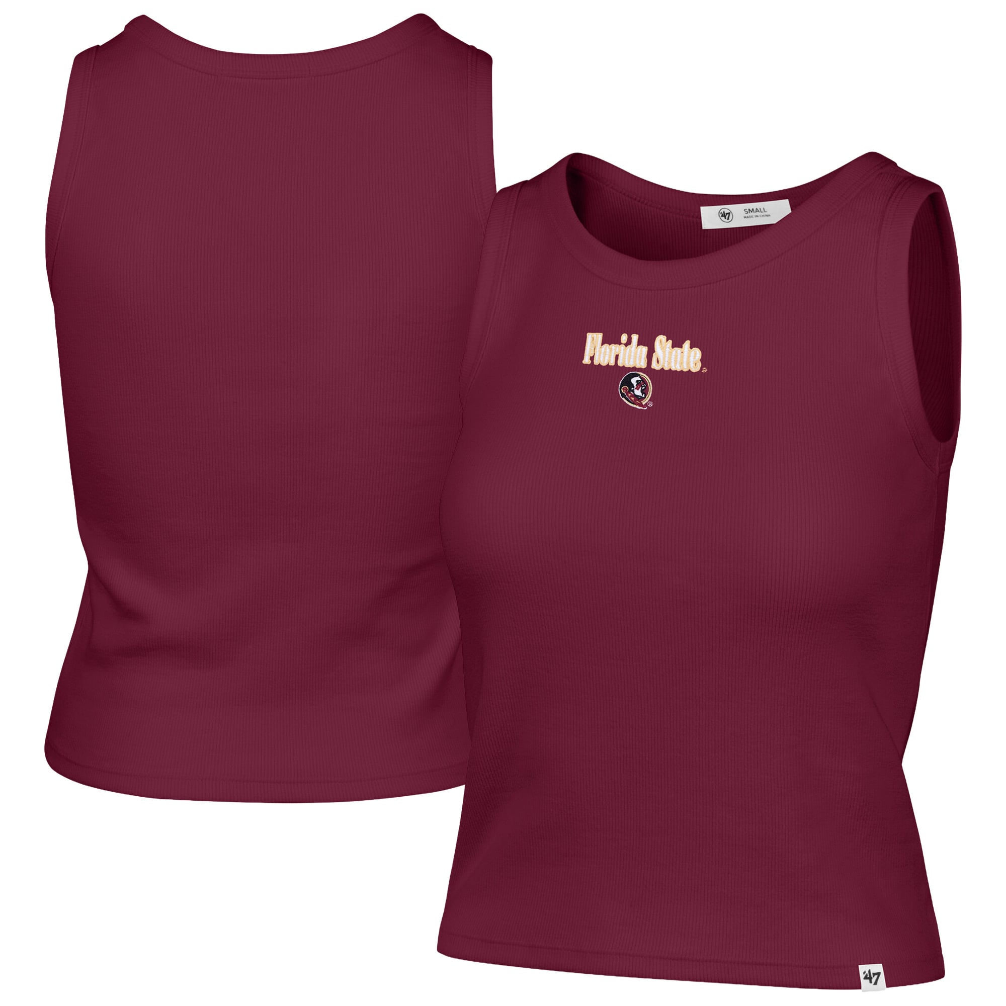 Débardeur côtelé à coupe droite pour femme, modèle 47 grenat Florida State Seminoles