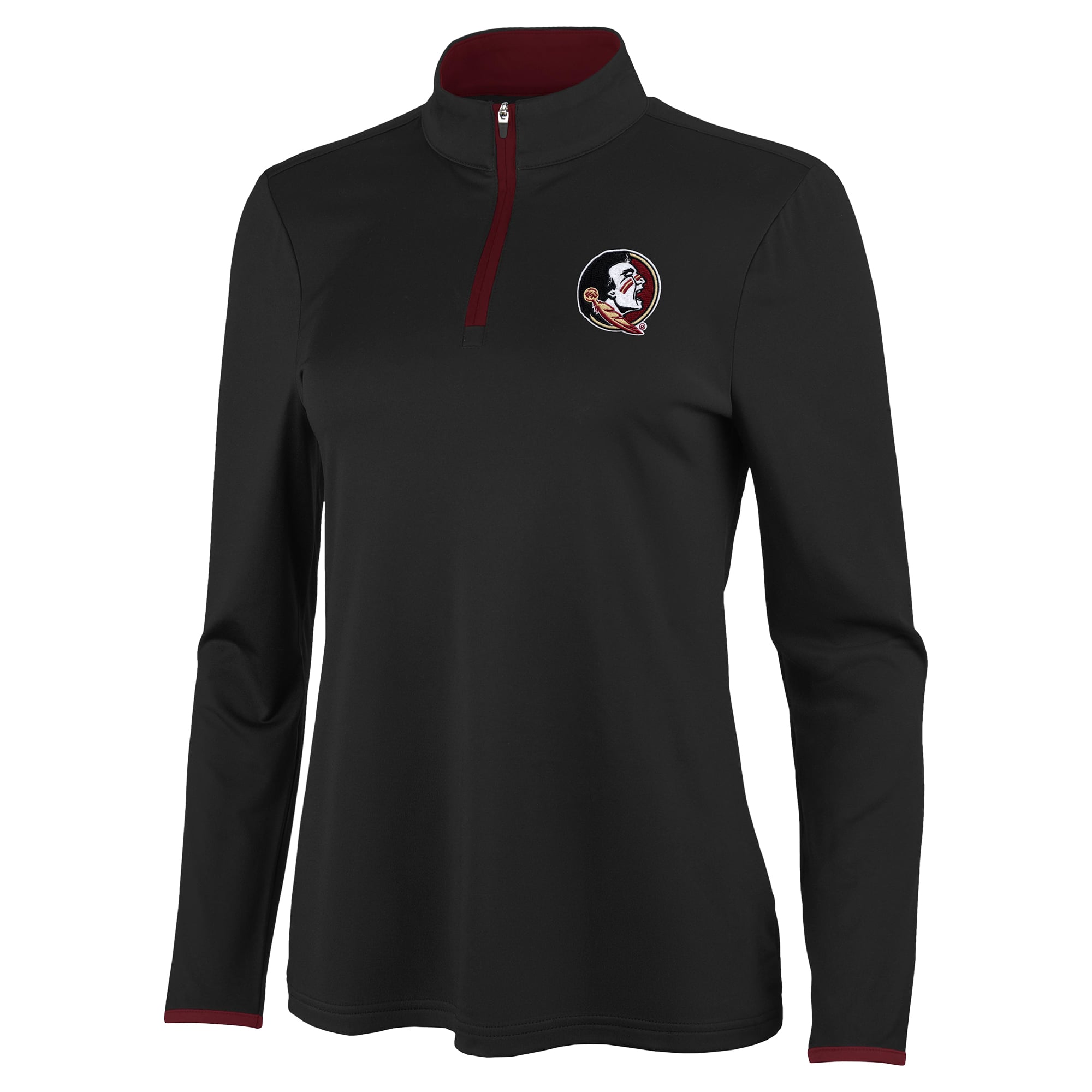 Pull à col zippé Antigua noir/grenat Florida State Seminoles pour femme