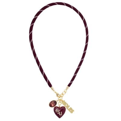 Florida State Seminoles CANVAS Style Women's Heart Paracord Necklace
