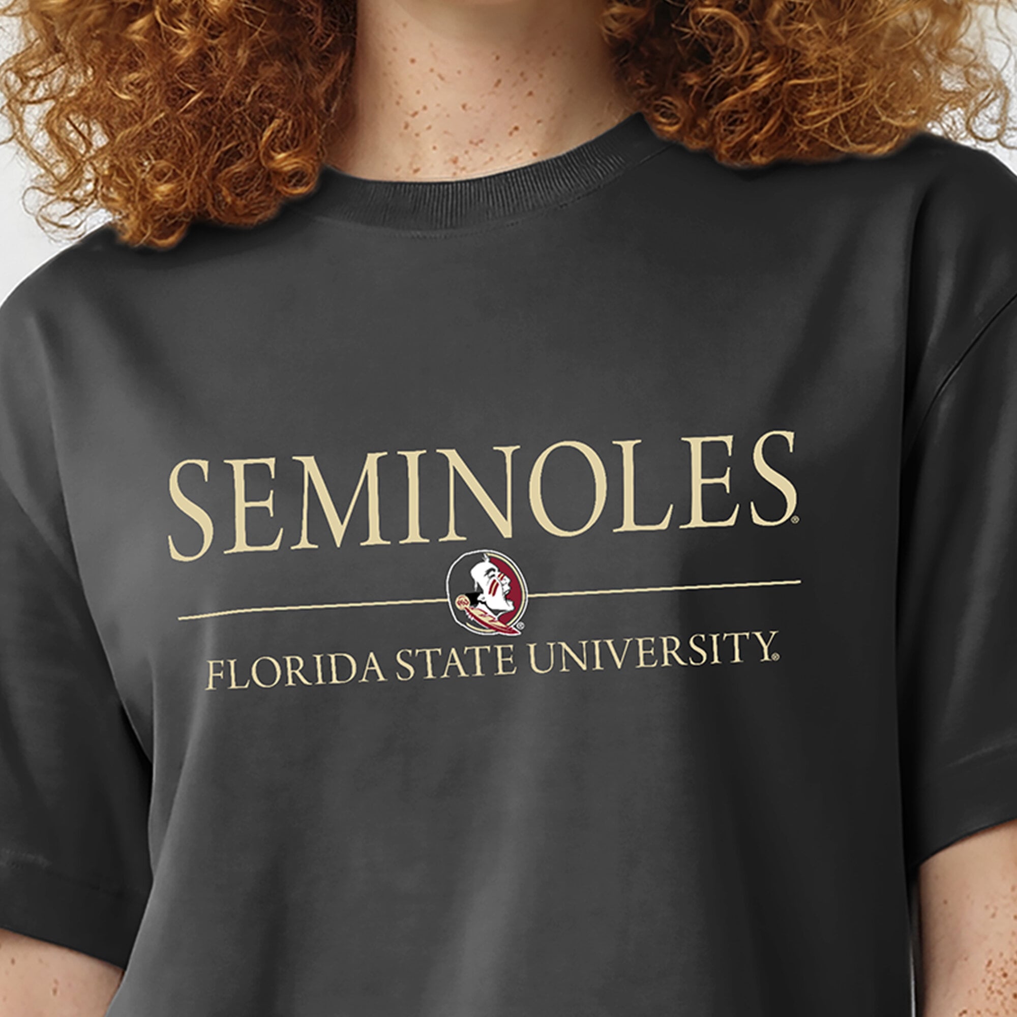 Women's Champion Black Florida State Seminoles Waist Length Wordmark T-Shirt