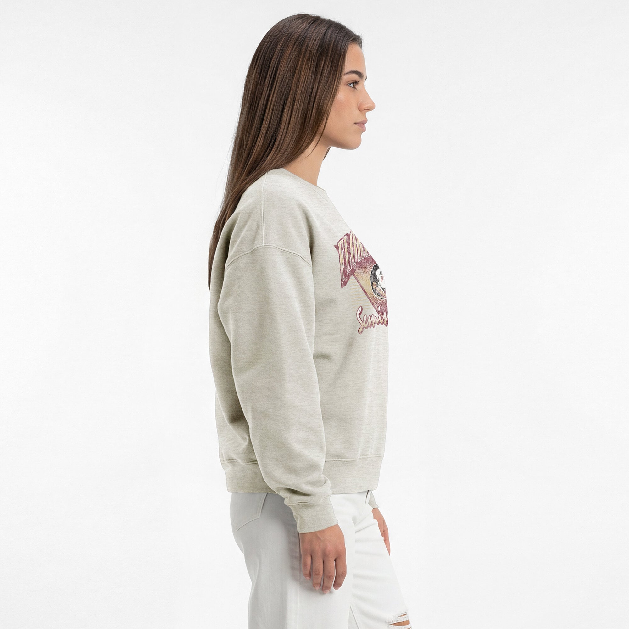 Women's Champion Oatmeal Florida State Seminoles All-Star Weave Sweatshirt