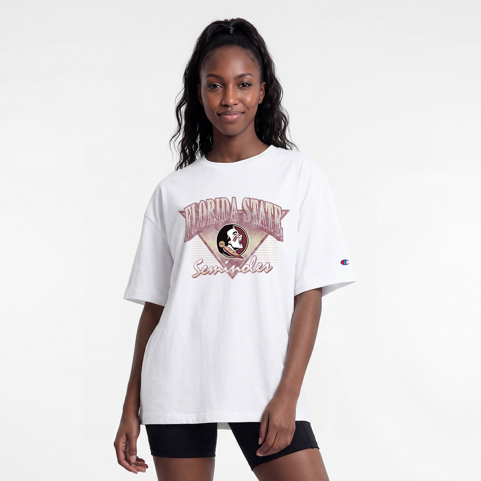 Women's Champion White Florida State Seminoles Retro Oversized T-Shirt