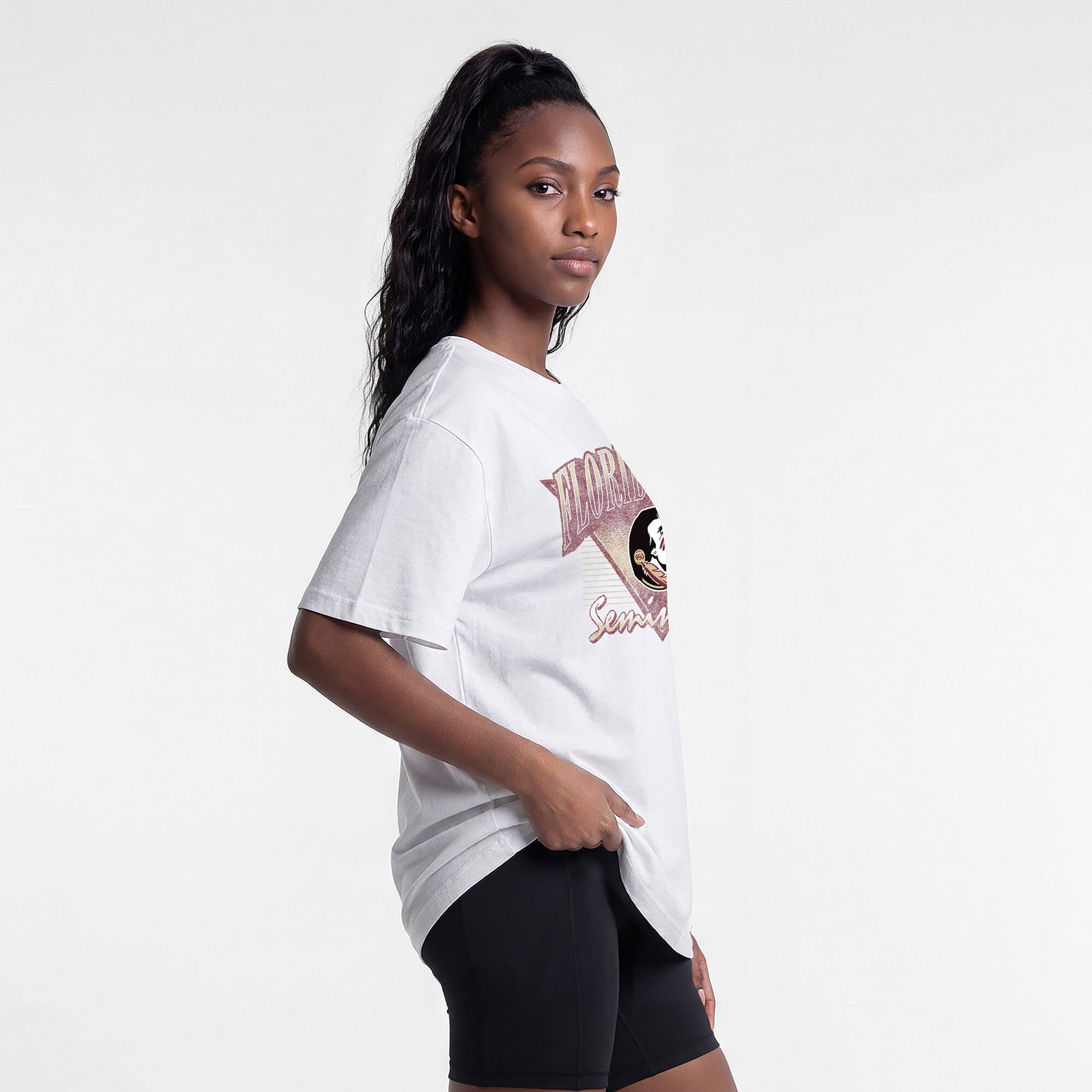 Women's Champion White Florida State Seminoles Retro Oversized T-Shirt