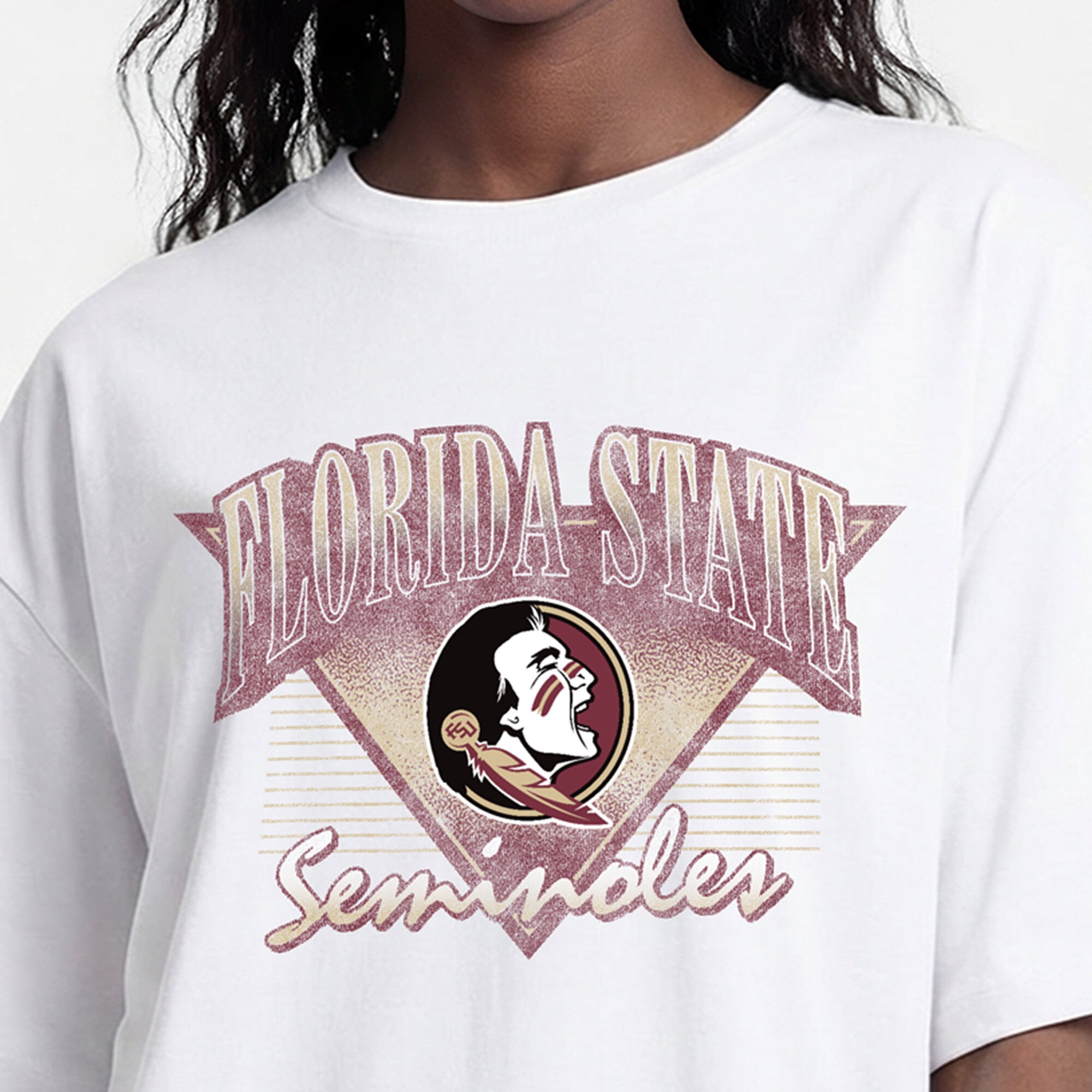 Women's Champion White Florida State Seminoles Retro Oversized T-Shirt