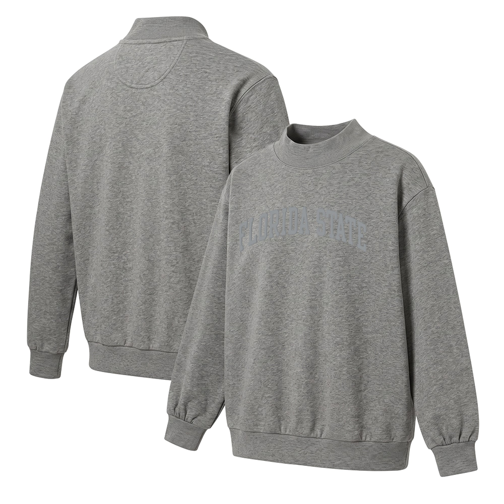 Women's Heather Gray Florida State Seminoles Monroe Mock Neck Sweatshirt