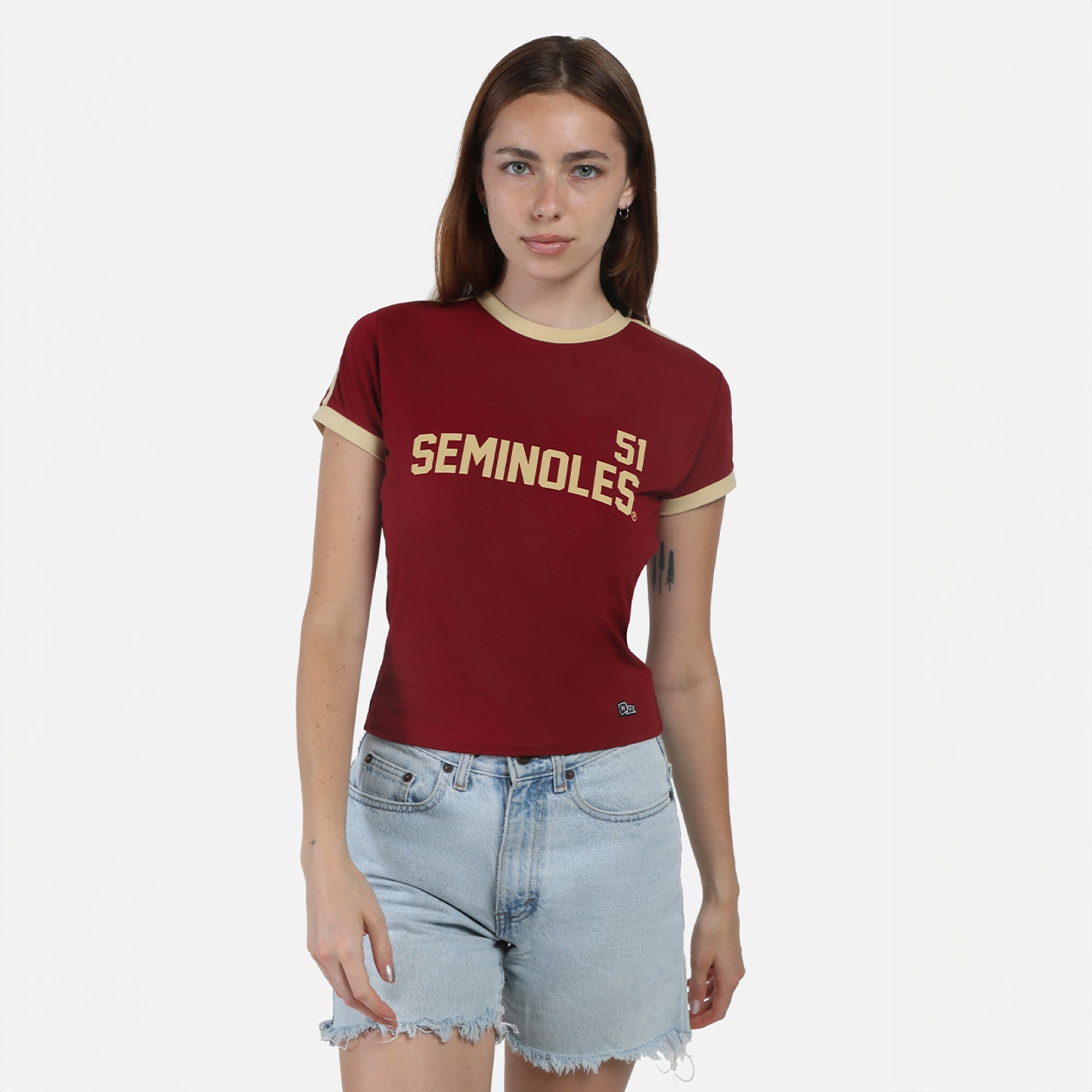 T-shirt bébé gardien de but grenat Florida State Seminoles pour femmes la marque Hype and Vice