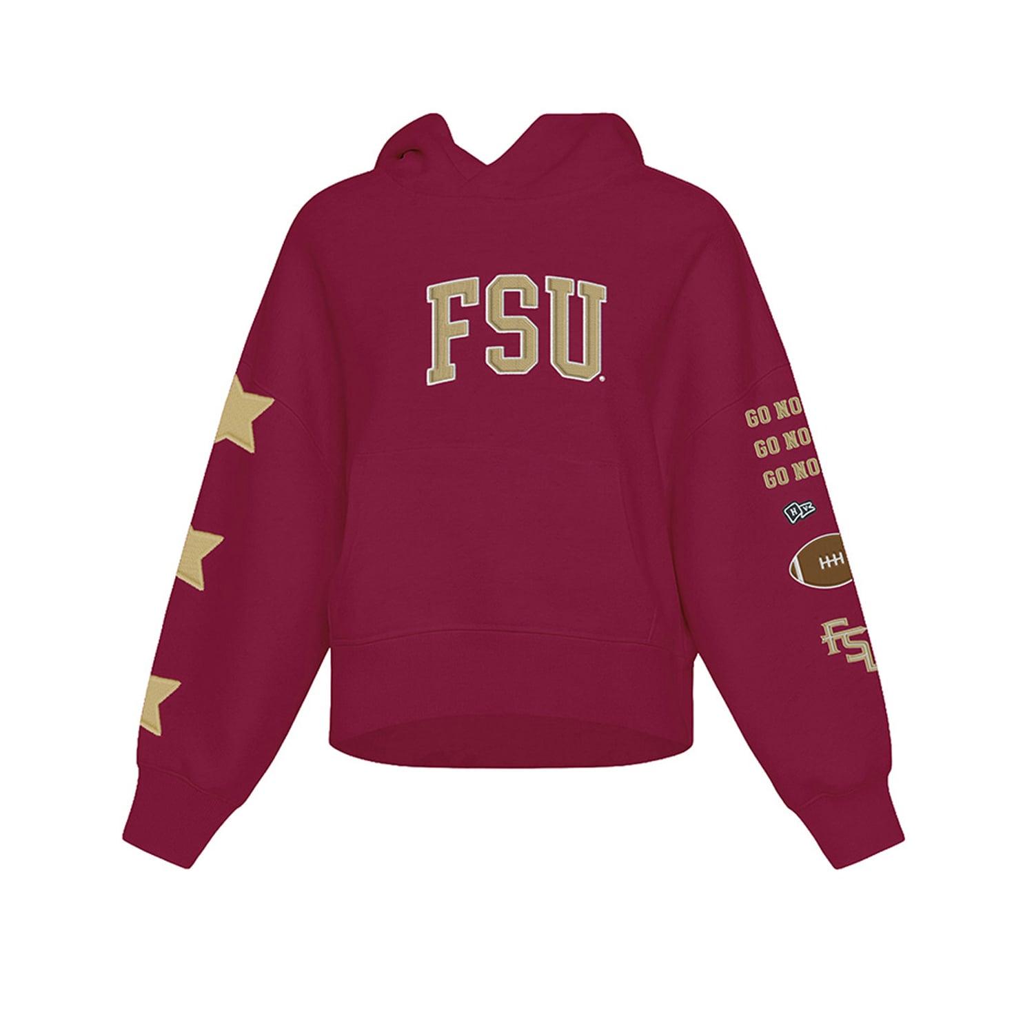 Sweat à capuche court grenat Florida State Seminoles pour femmes de la marque Hype and Vice