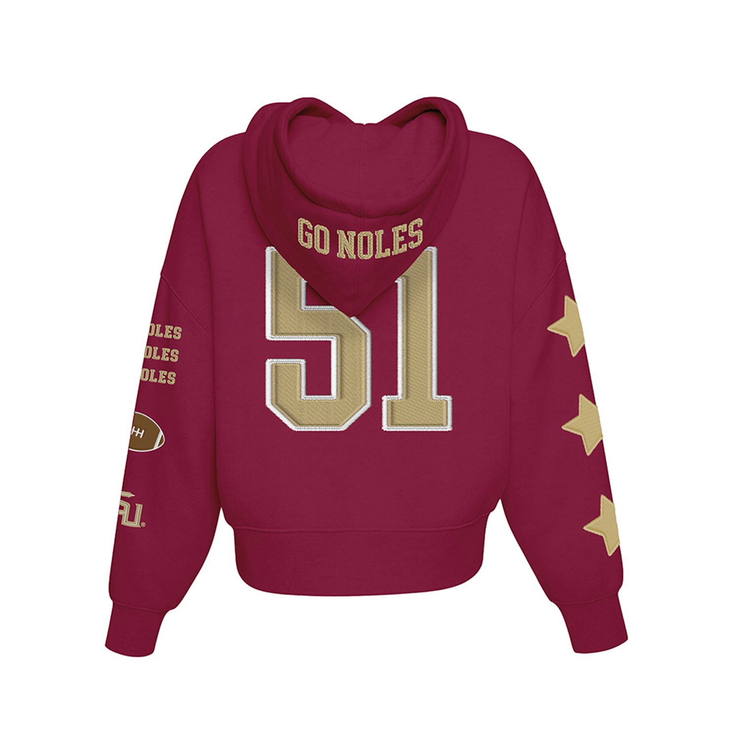 Sweat à capuche court grenat Florida State Seminoles pour femmes de la marque Hype and Vice