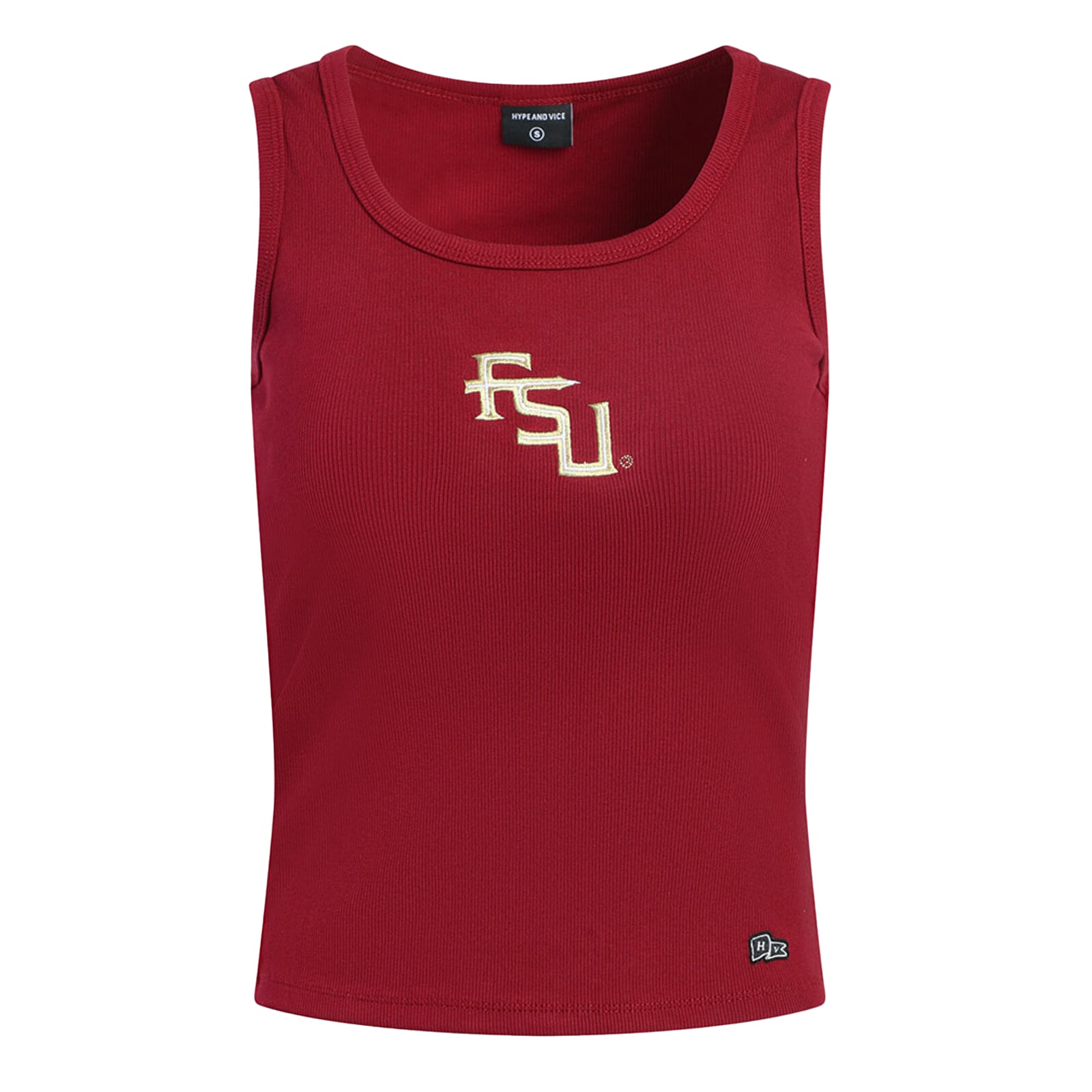 Débardeur côtelé à logo principal grenat des Florida State Seminoles pour femmes de la marque Hype and Vice