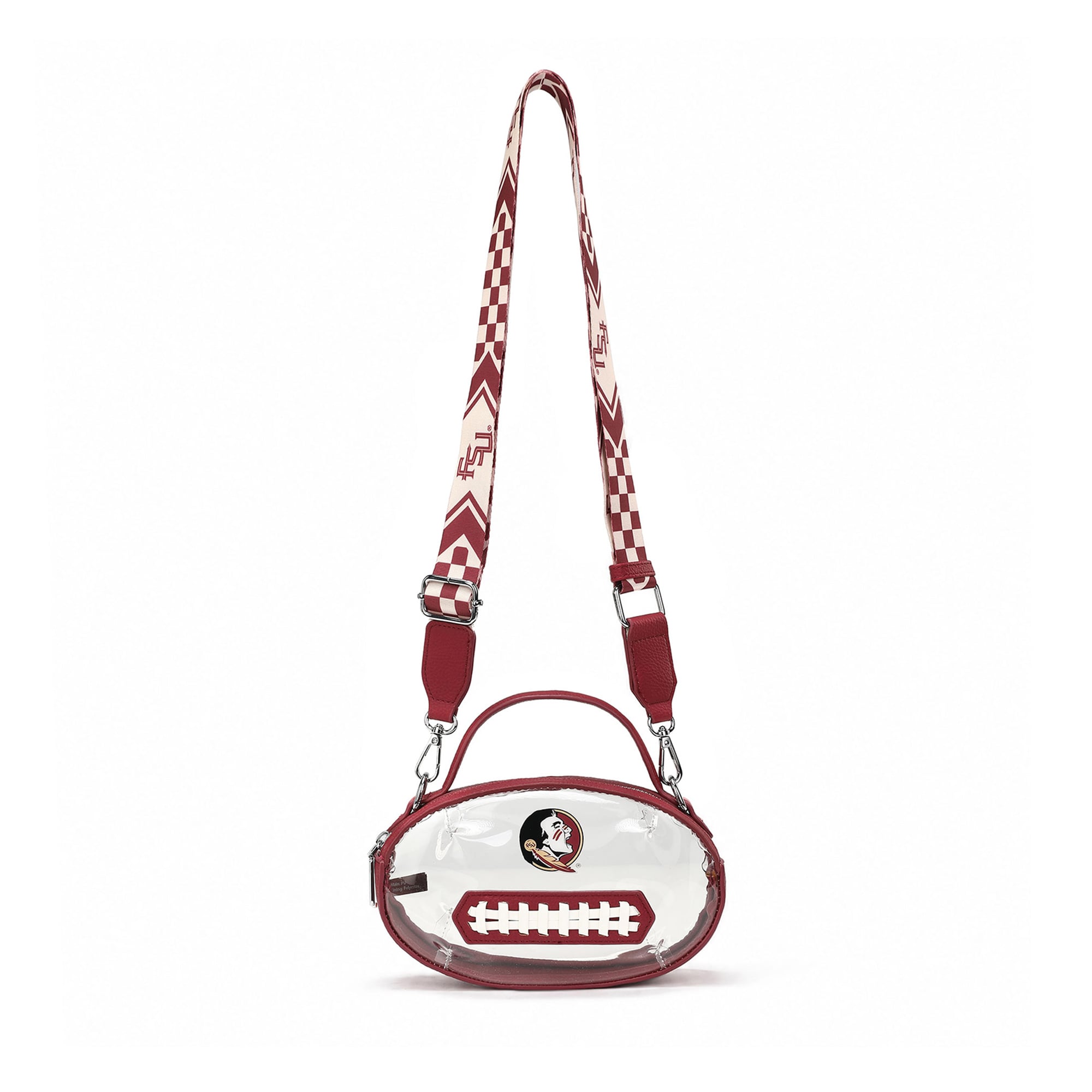 Sac bandoulière transparent Montana West pour femme, sans couleur, Florida State Seminoles