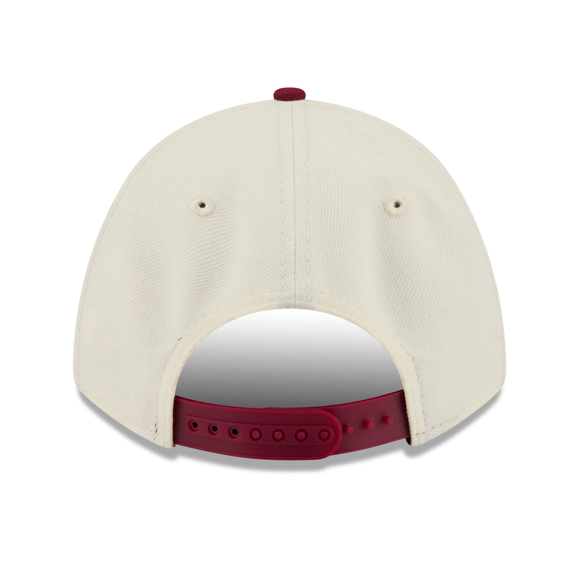 Casquette ajustable New Era 9FORTY A-Frame blanche et grenat pour femme, aux couleurs des Florida State Seminoles.