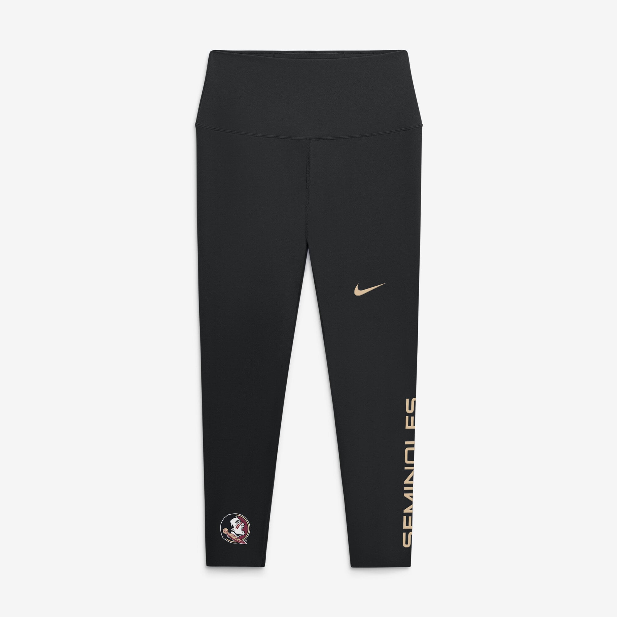 Women's Nike Black Florida State Seminoles Zenvy High Rise Dri-FIT 7/8 Leggings
