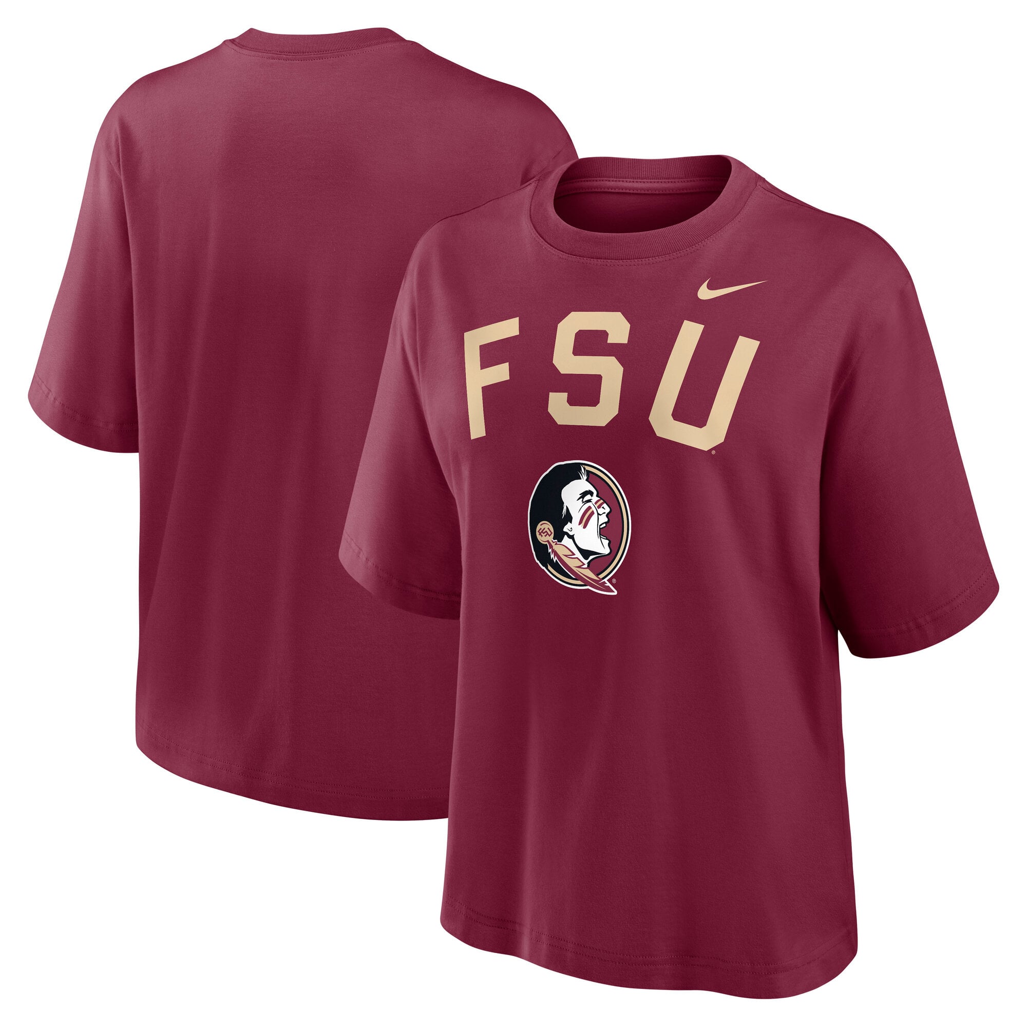 Women's Nike  Garnet Florida State Seminoles Arch Logo Boxy T-Shirt