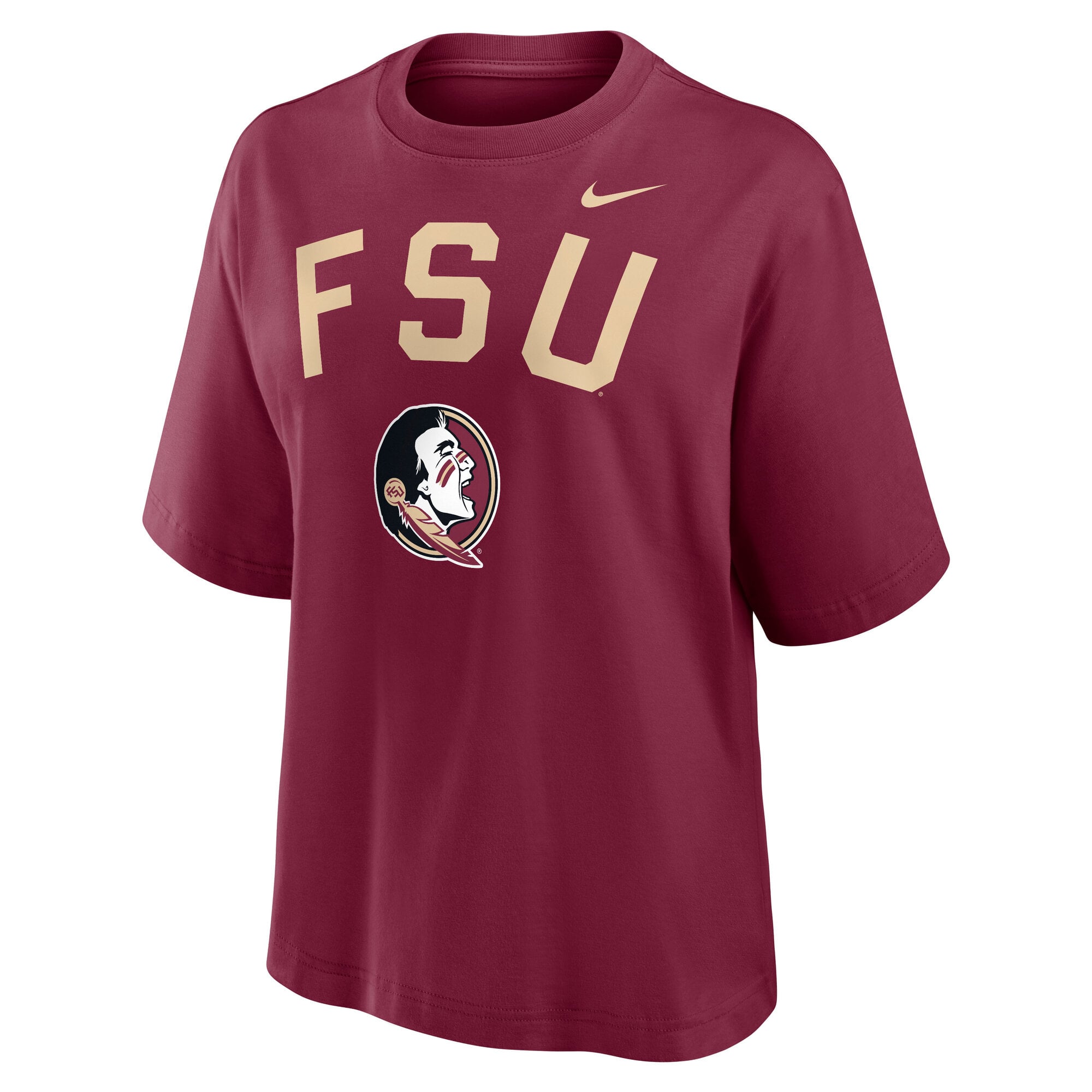 Women's Nike  Garnet Florida State Seminoles Arch Logo Boxy T-Shirt