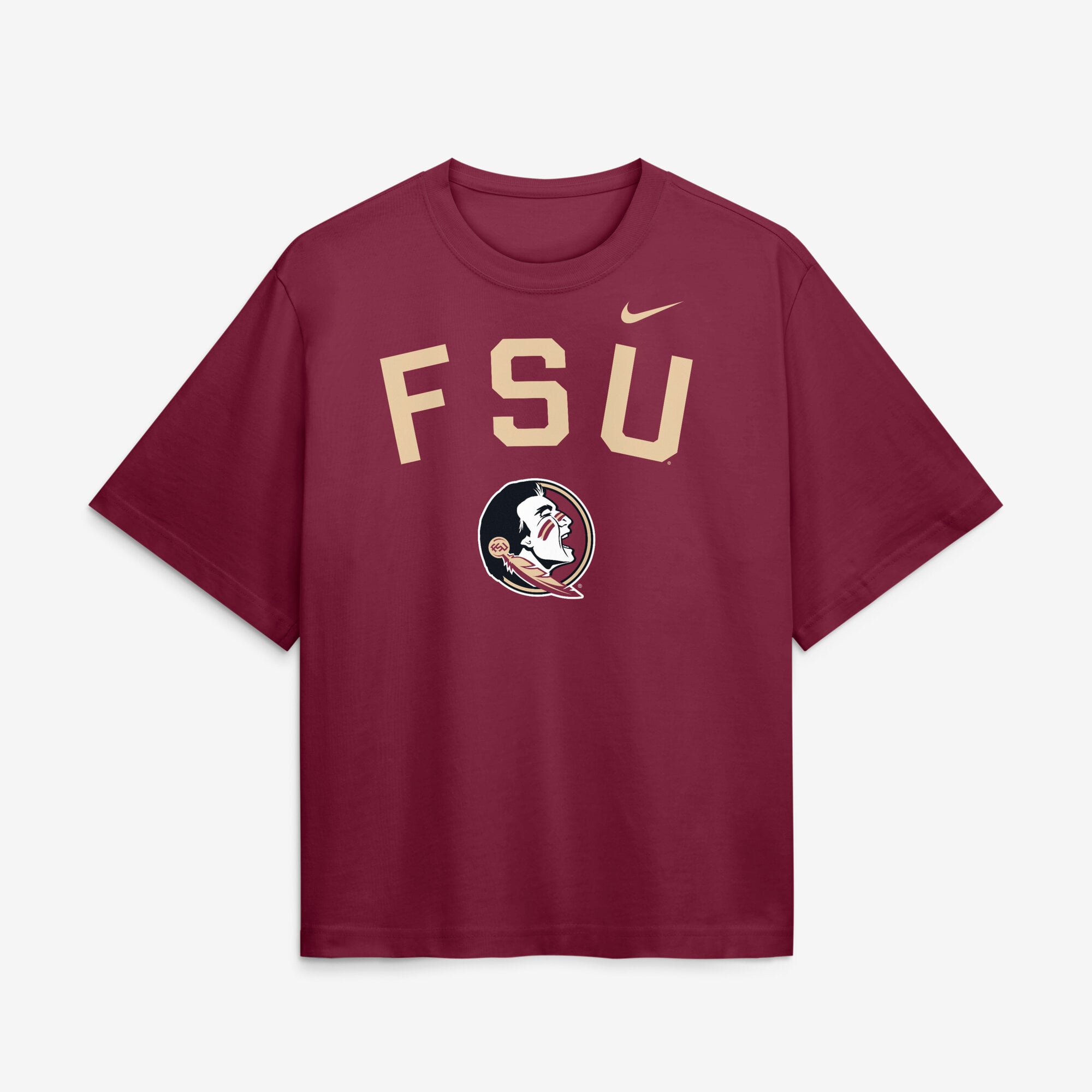 Women's Nike Garnet Florida State Seminoles Arch Logo Boxy T-Shirt