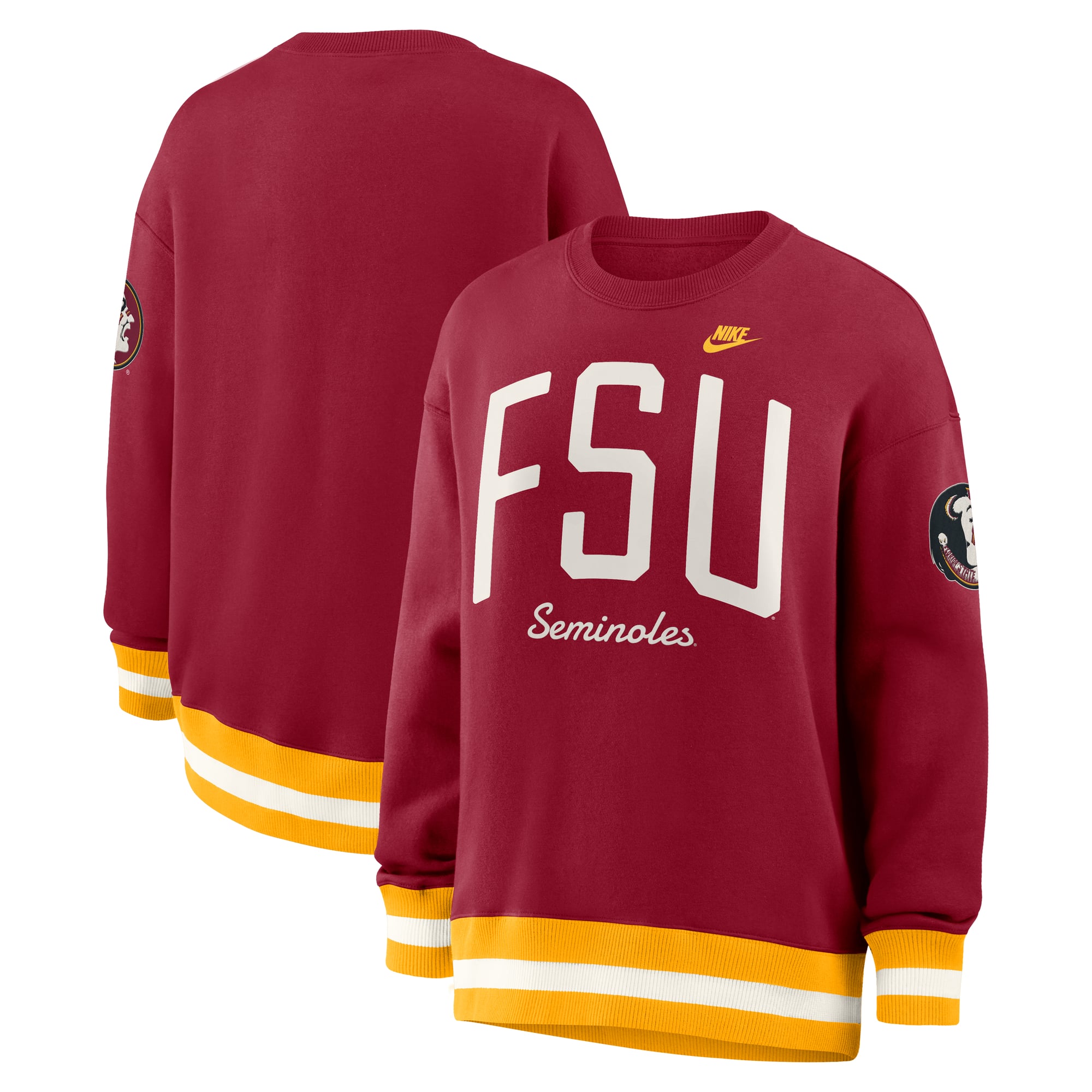 Sweat-shirt oversize Nike Garnet Florida State Seminoles Legacy Arch Phoenix pour femme