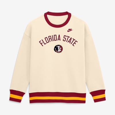  Florida State Seminoles Nike Women's Oversized Legacy Arch Phoenix Sweatshirt - Natural
