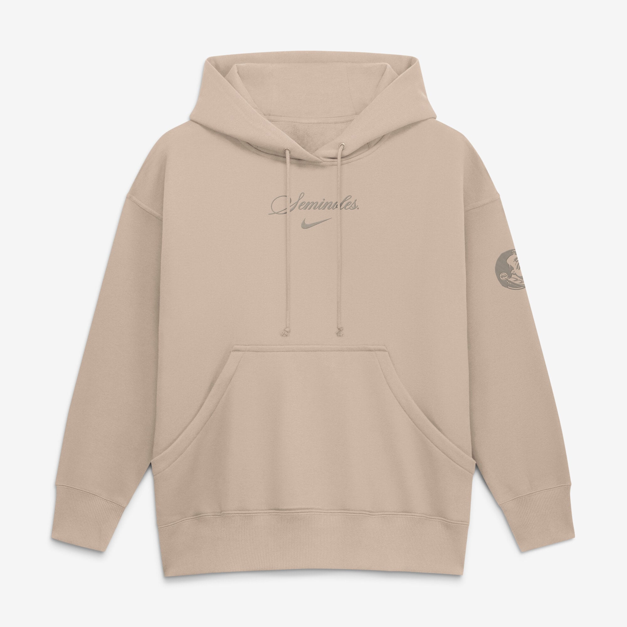 Women's Nike Tan Florida State Seminoles Neutral Stance Phoenix Fleece Oversized Hoodie