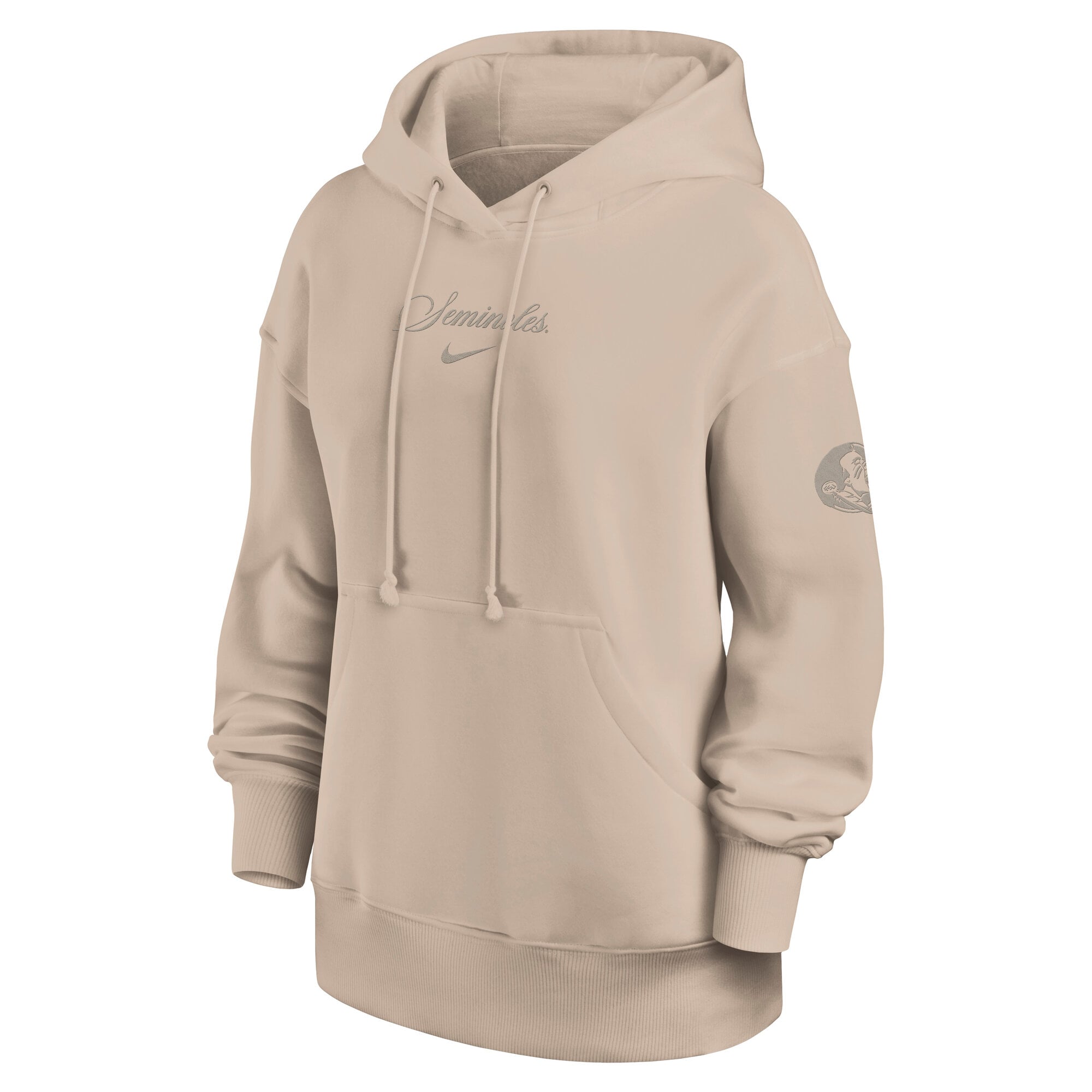 Women's Nike Tan Florida State Seminoles Neutral Stance Phoenix Fleece Oversized Hoodie