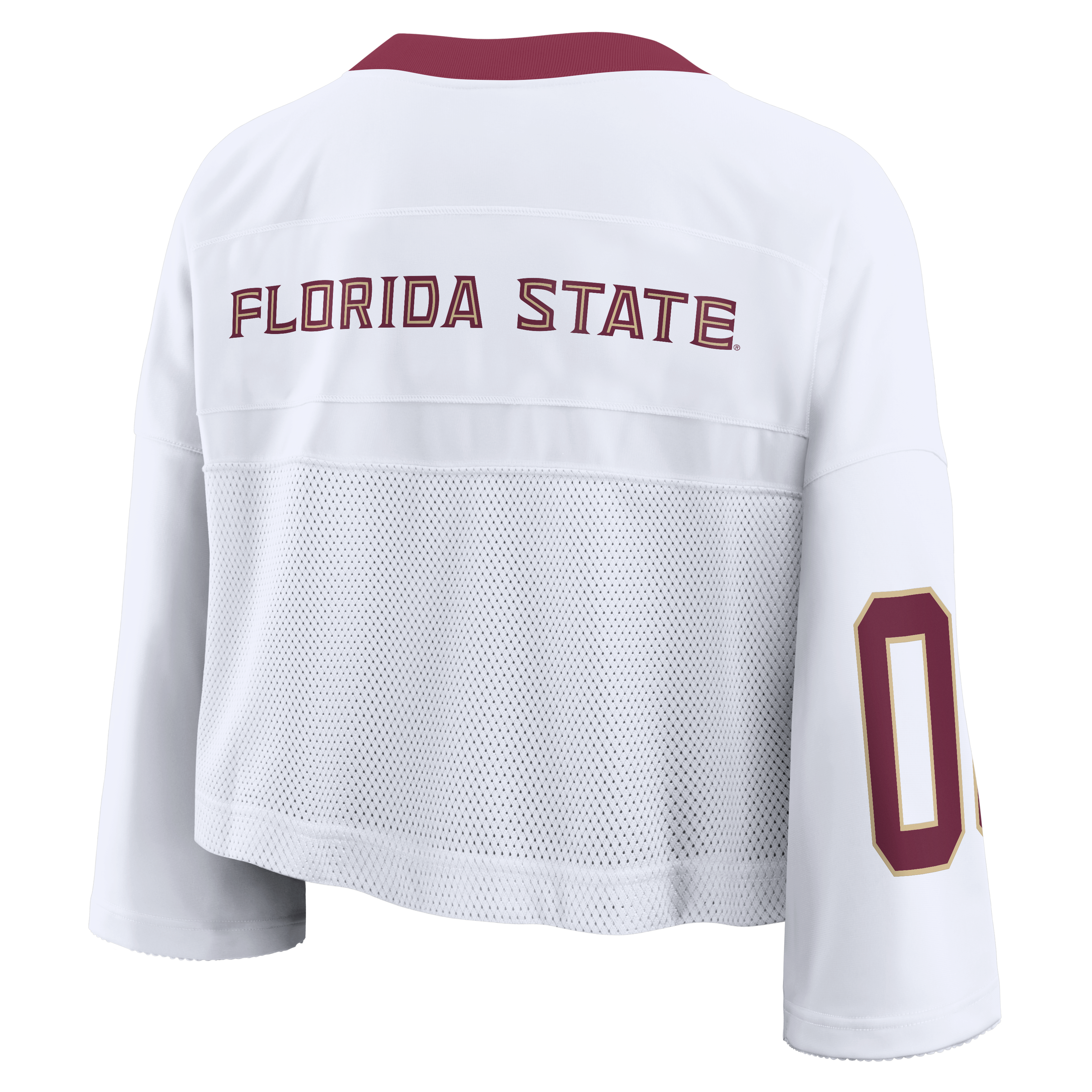 Maillot court Nike blanc pour femme, Florida State Seminoles, logo oversize.