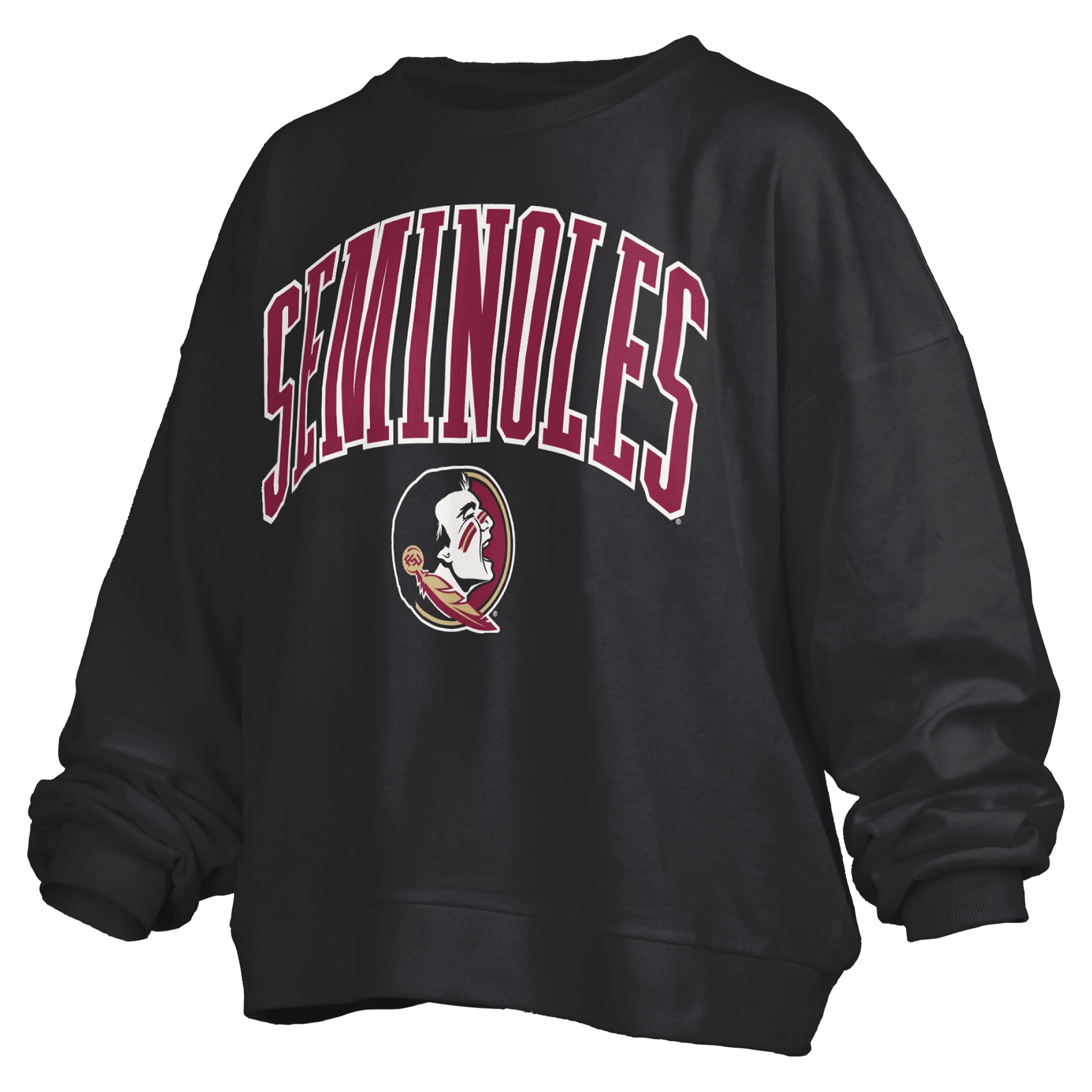 Sweat-shirt polaire oversize Janise Arch Over Logo, couleur grenat, pour femme, des Florida State Seminoles de Pressbox.