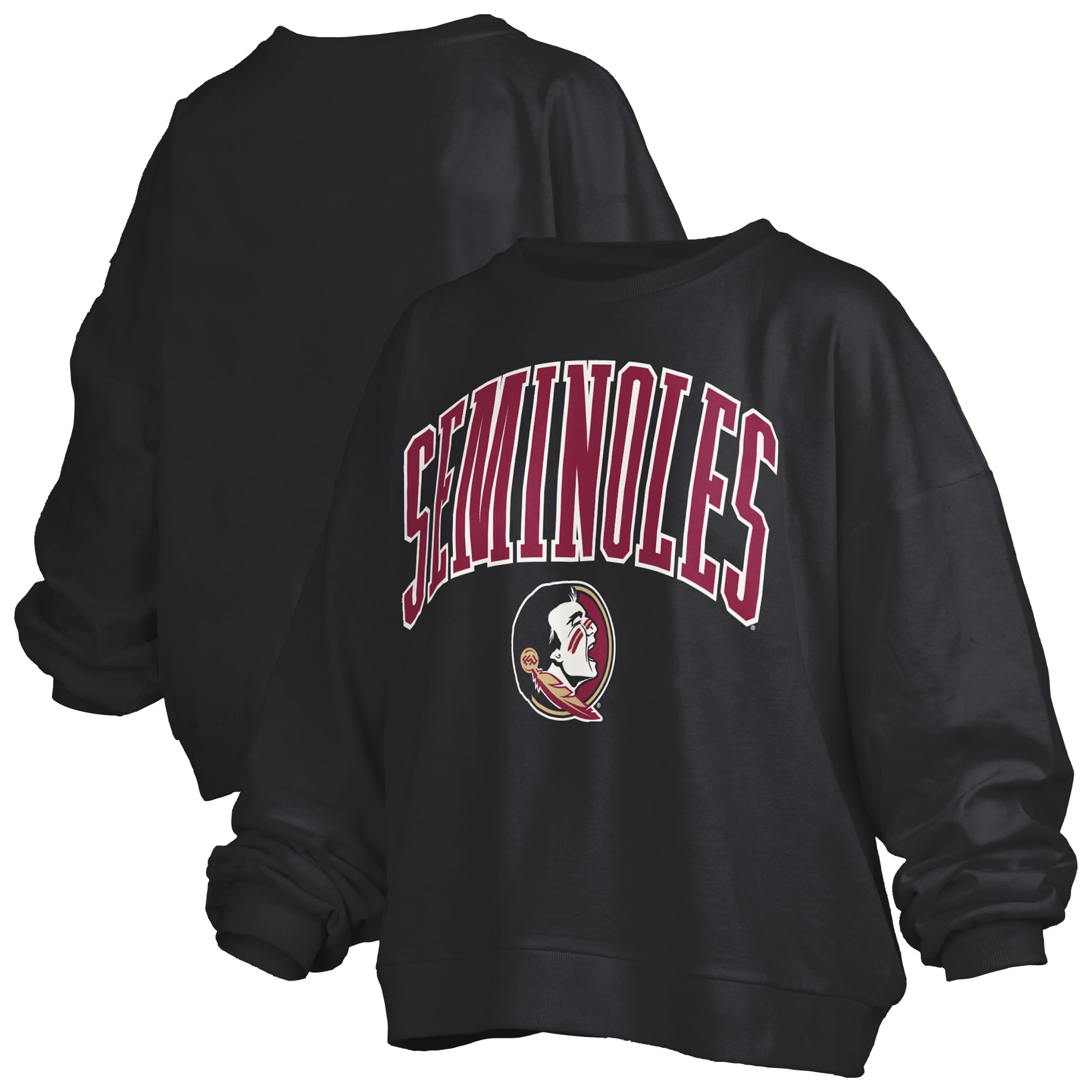 Sweat-shirt polaire oversize Janise Arch Over Logo, couleur grenat, pour femme, des Florida State Seminoles de Pressbox.
