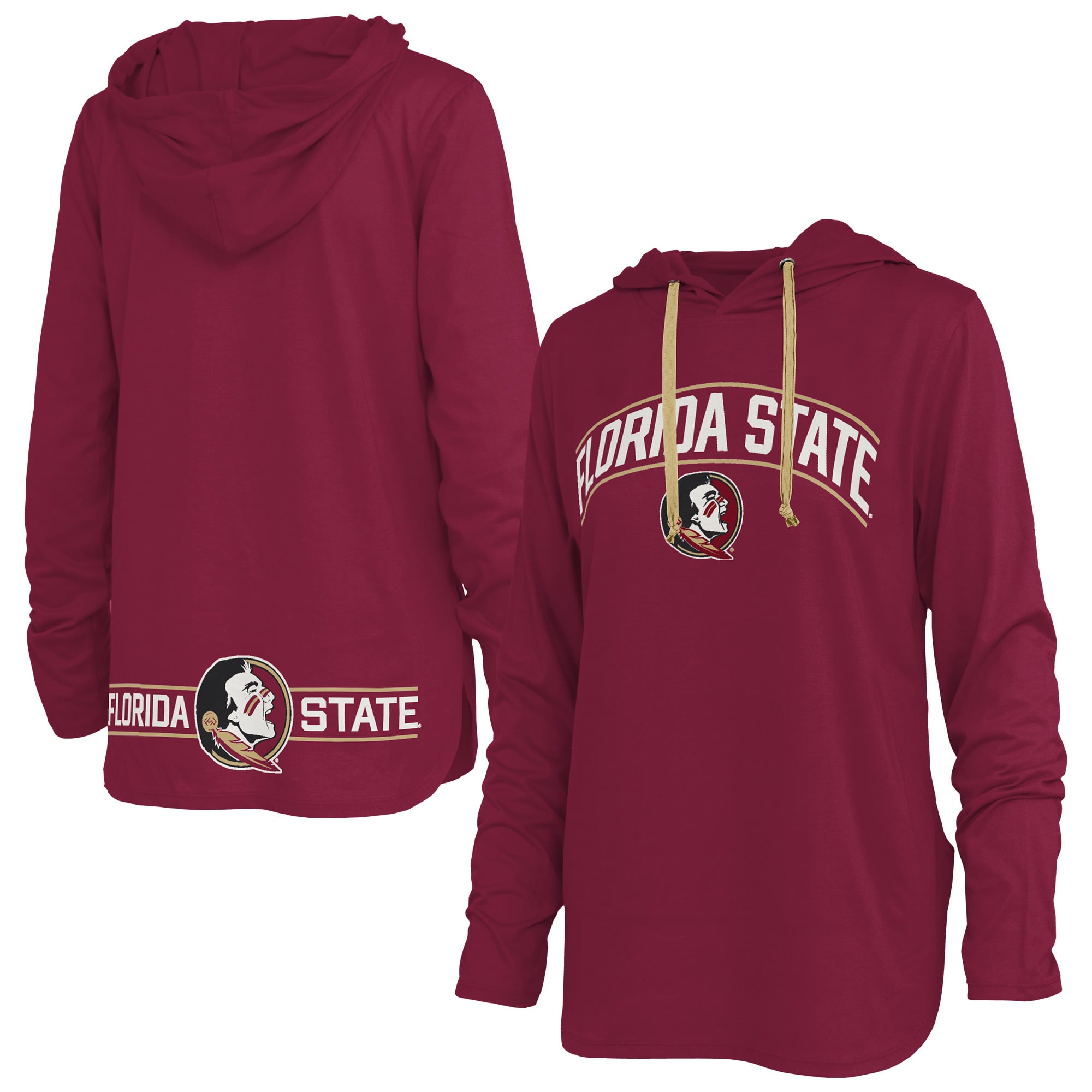T-shirt à capuche manches longues Allie des Florida State Seminoles de Pressbox pour femmes, couleur grenat