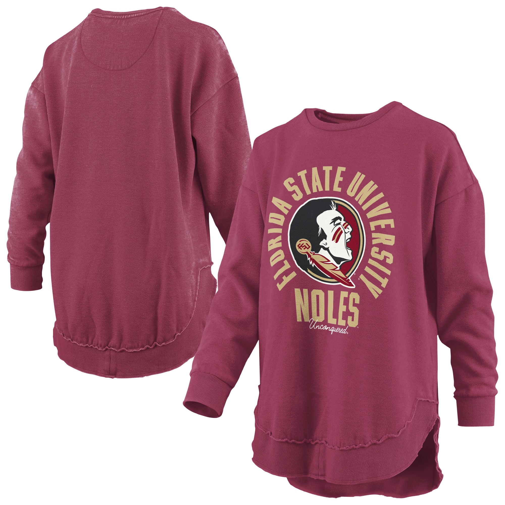 Women's Pressbox  Garnet Florida State Seminoles Blitz Crewneck Sweatshirt